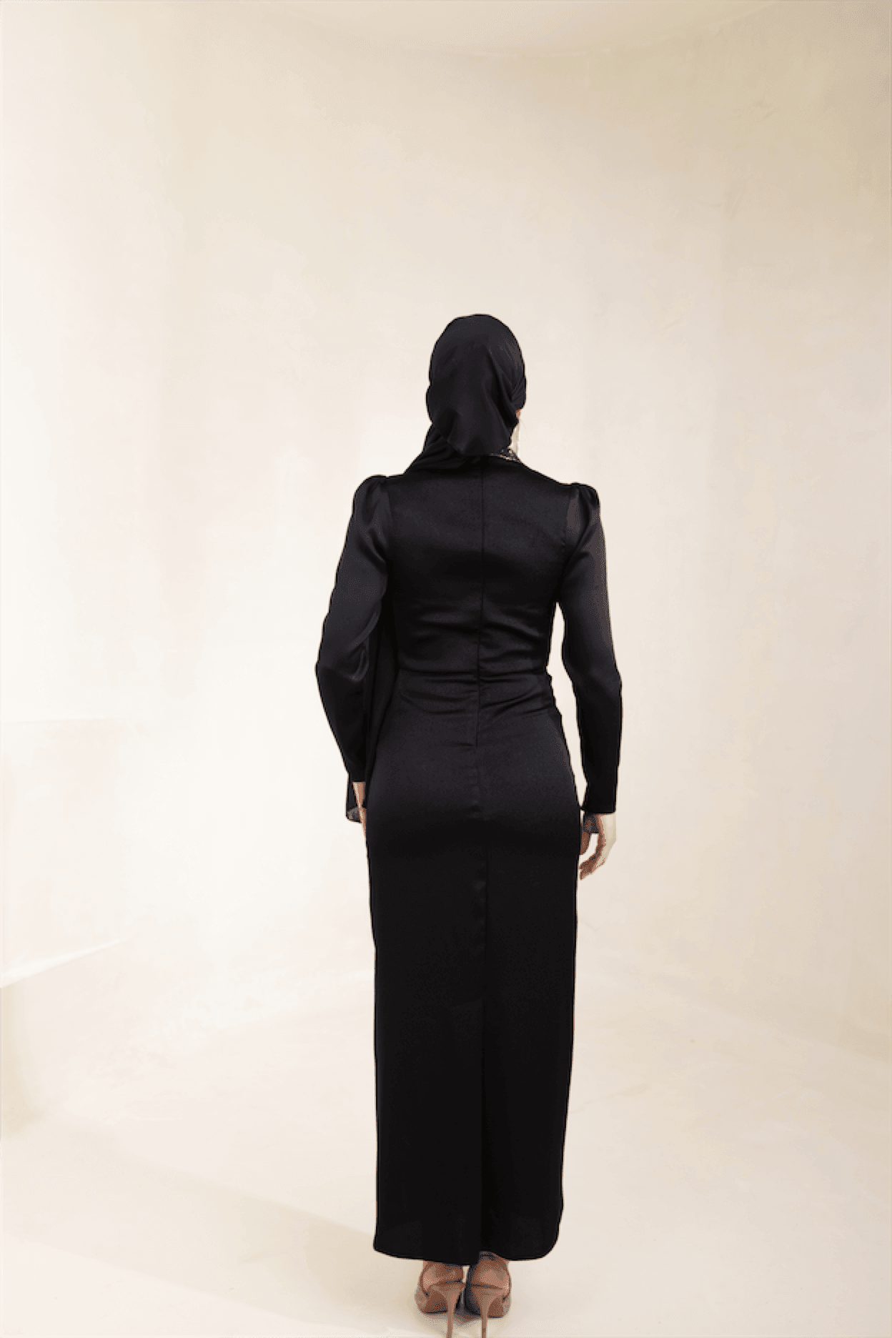 Irene Hijab Evening Dress - Black