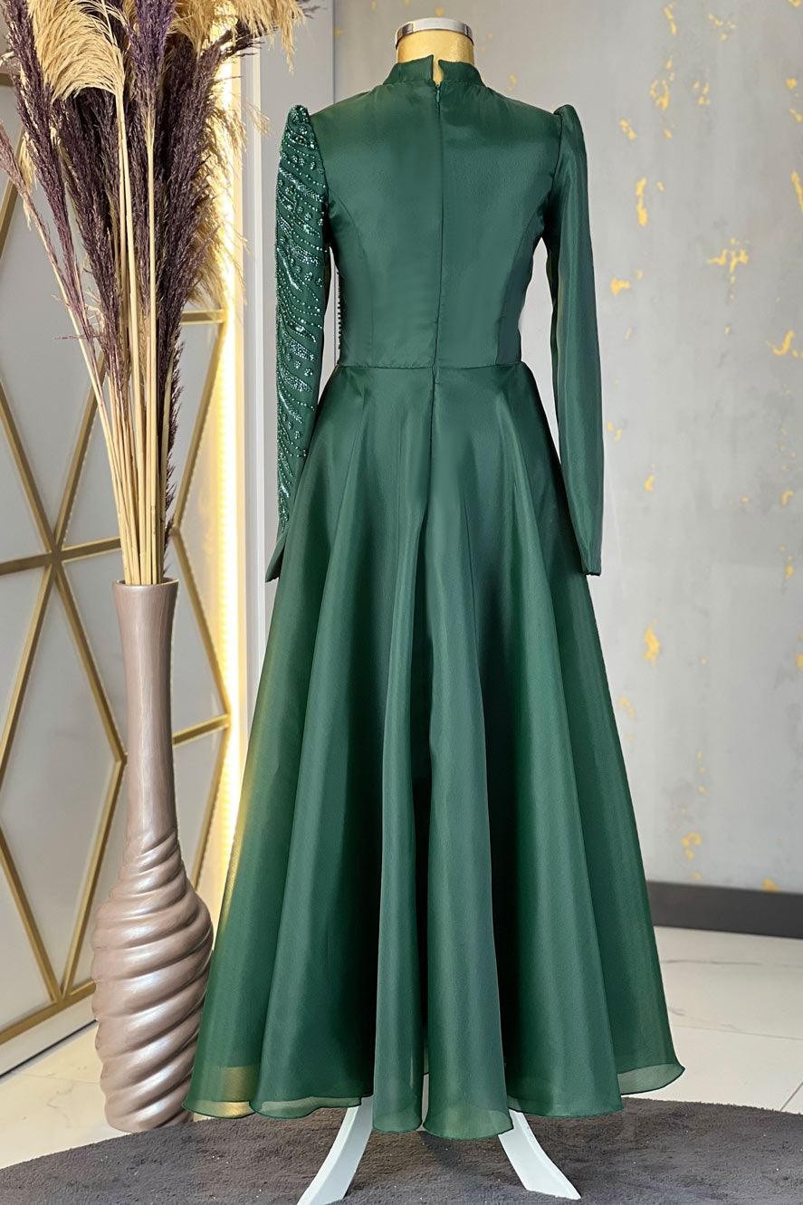 Ela Hijab Abendkleid Smaragd