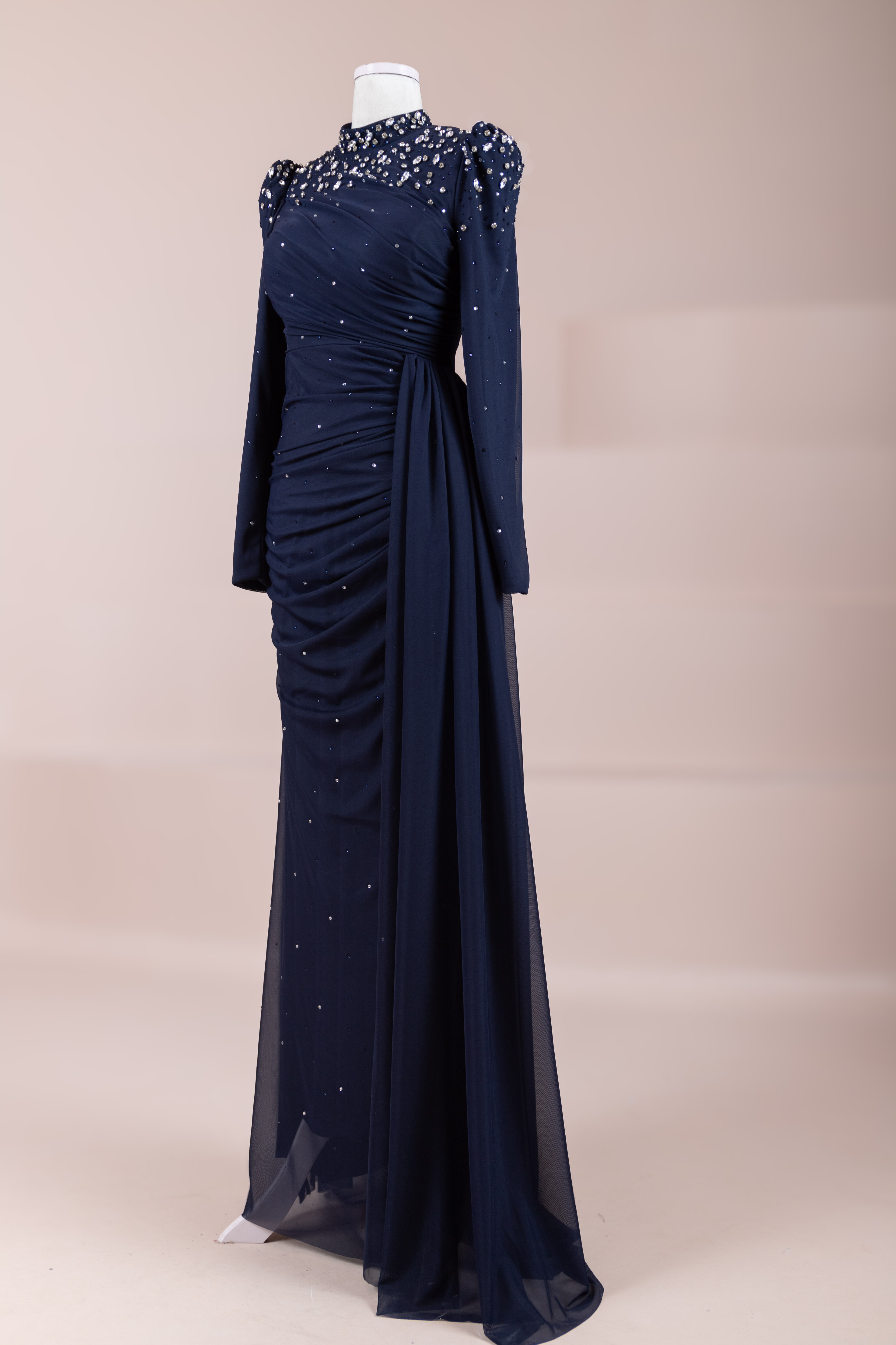 Aris Tesettür Abiye - Navy Blue