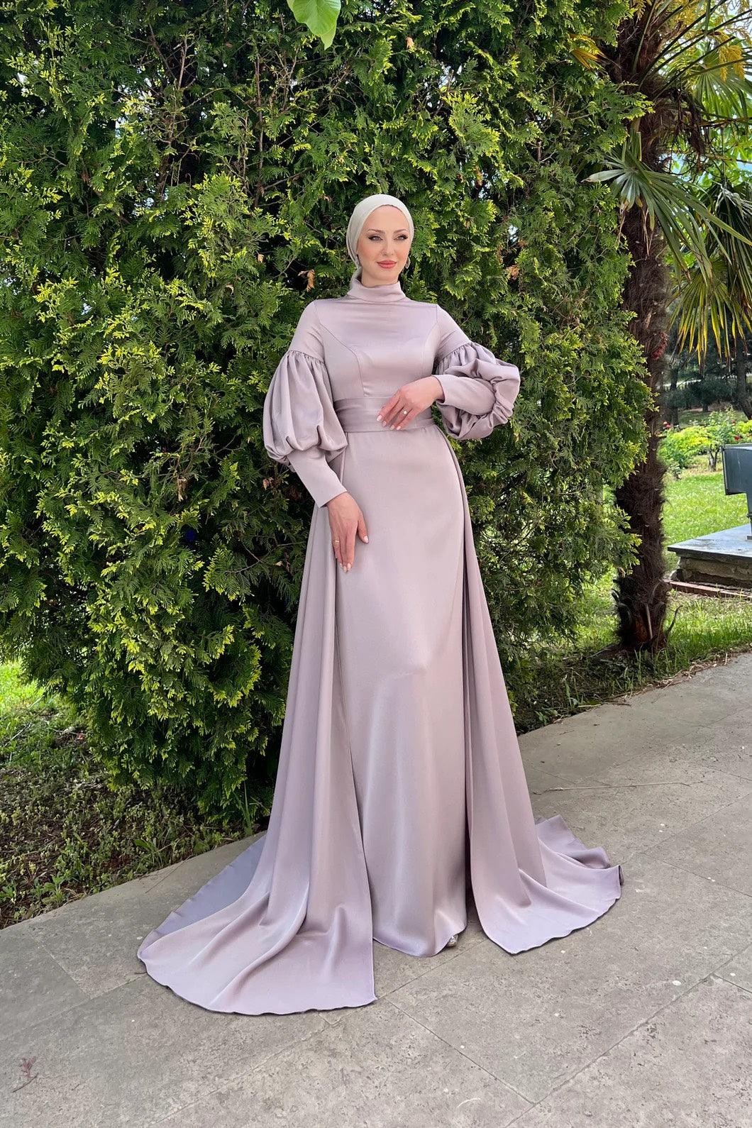 Parla Hijab Evening Dress - Mink