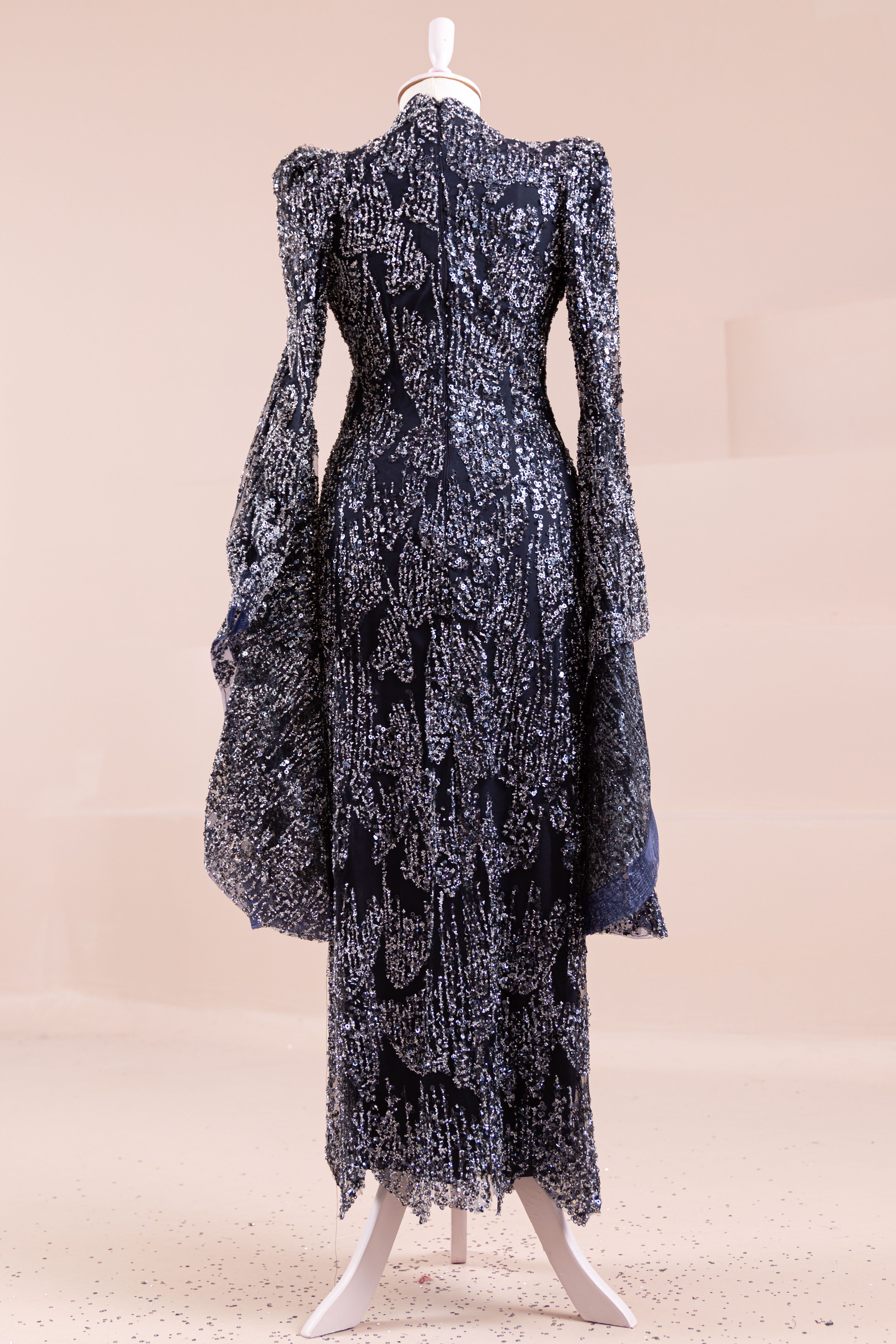 Nouria Tesettür Abiye - Navy Blue