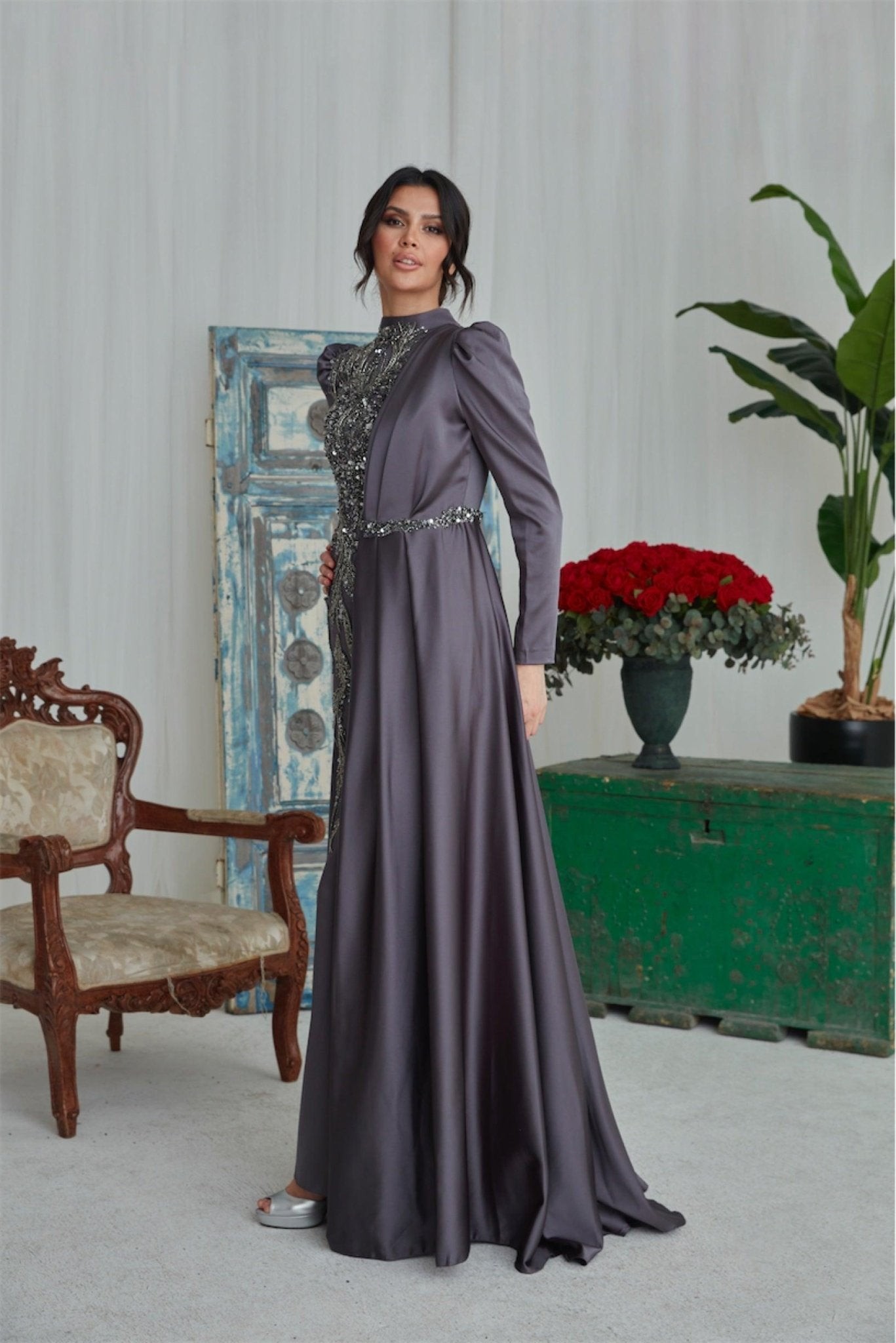 Fezra Hijab Evening Dress - Misty Purple