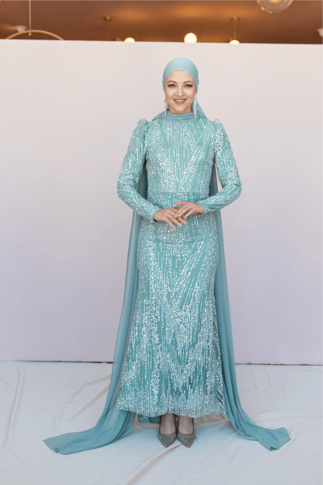 Ambra Hijab Evening Dress - Mint