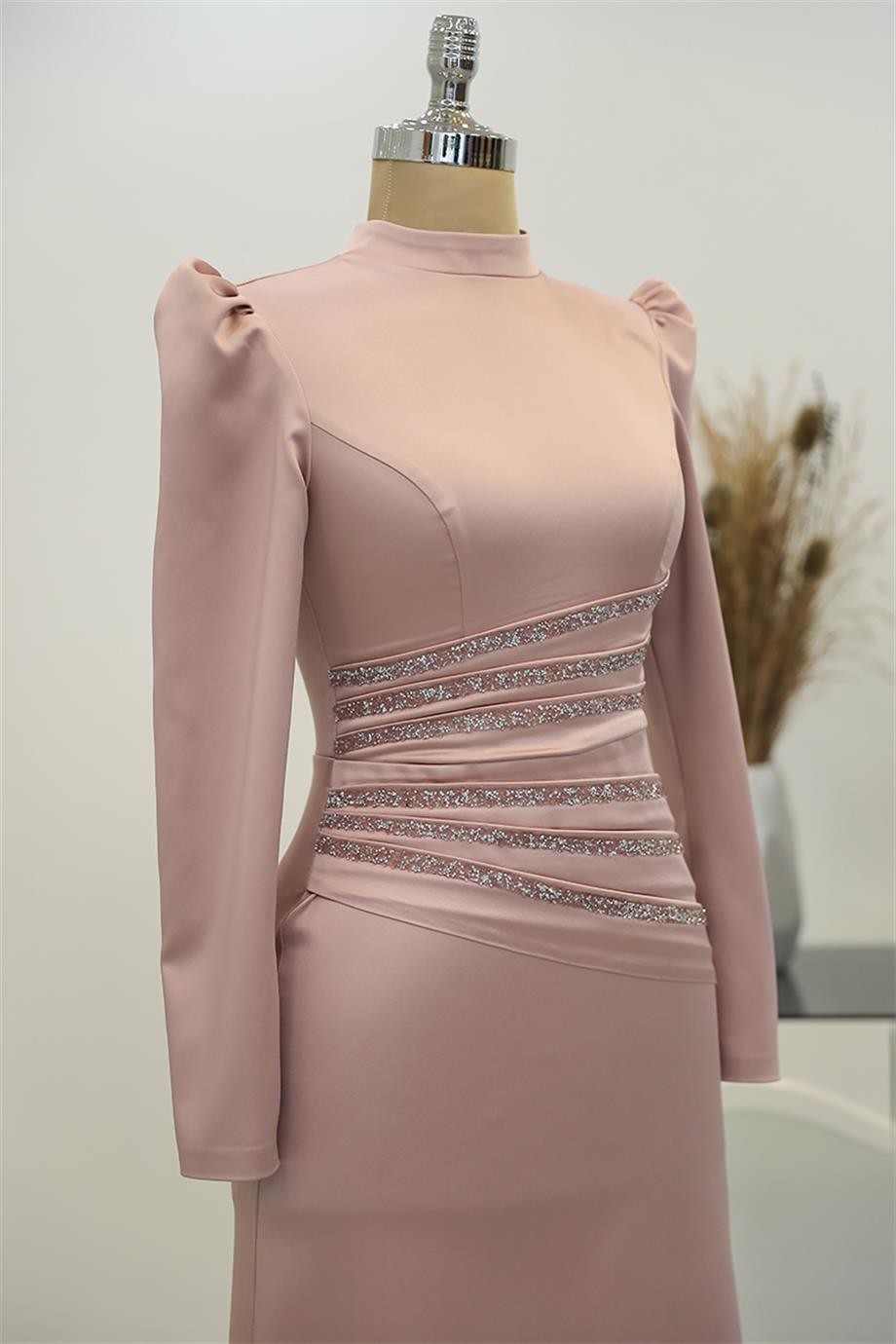 Lavinya Hijab Evening Dress Powder