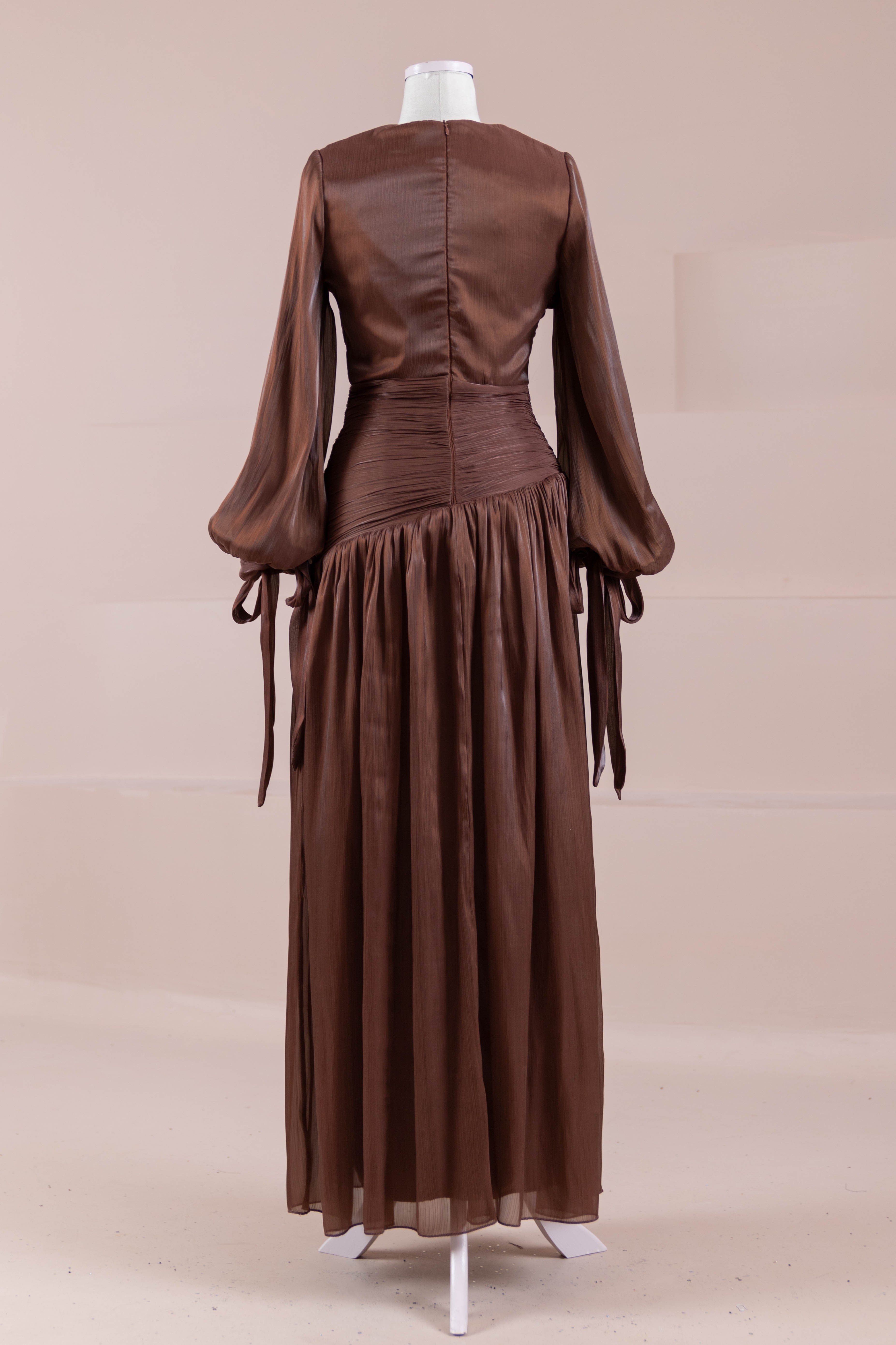Lova Tesettür Abiye - berry brown
