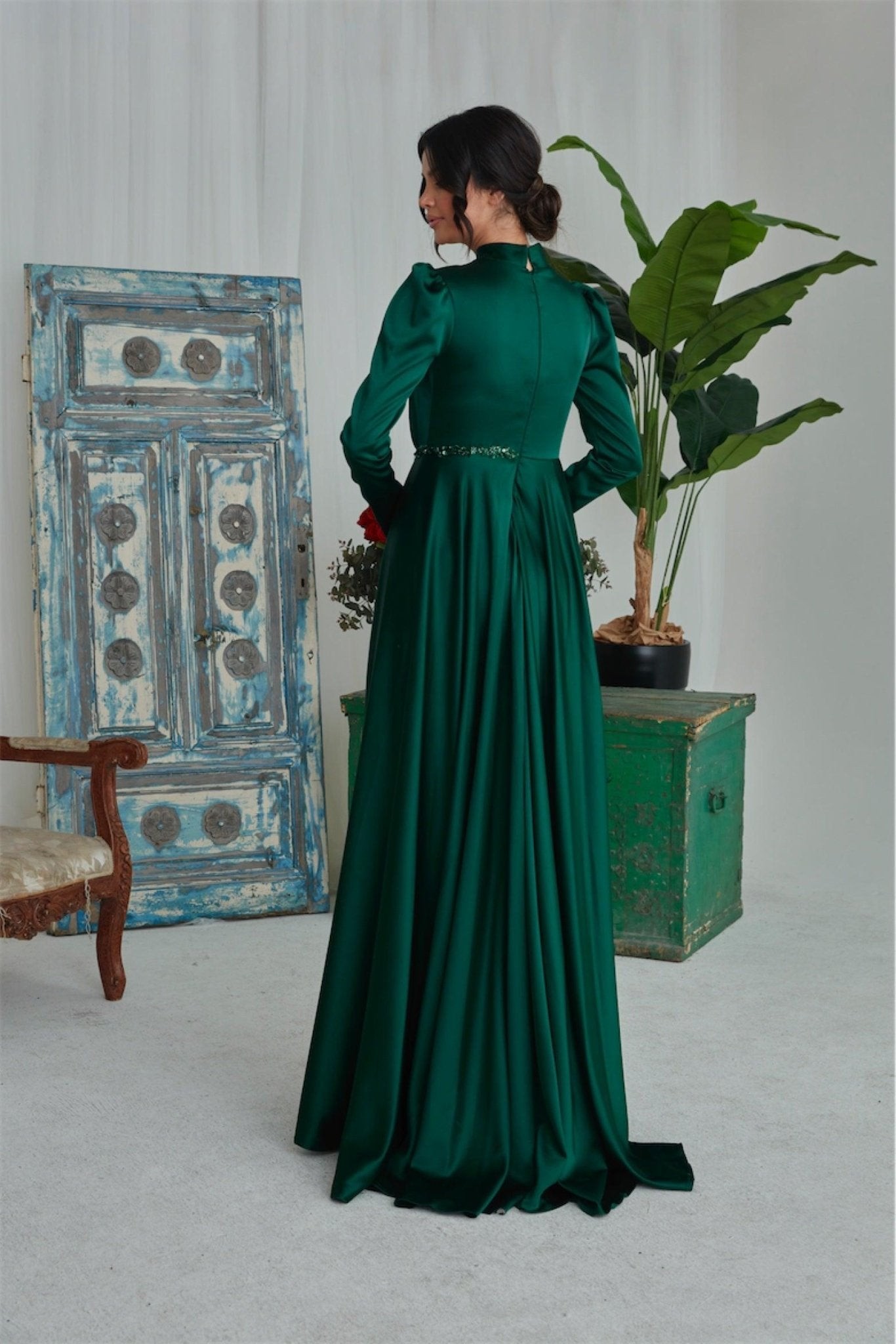 Fezra Hijab Abendkleid – Smaragd