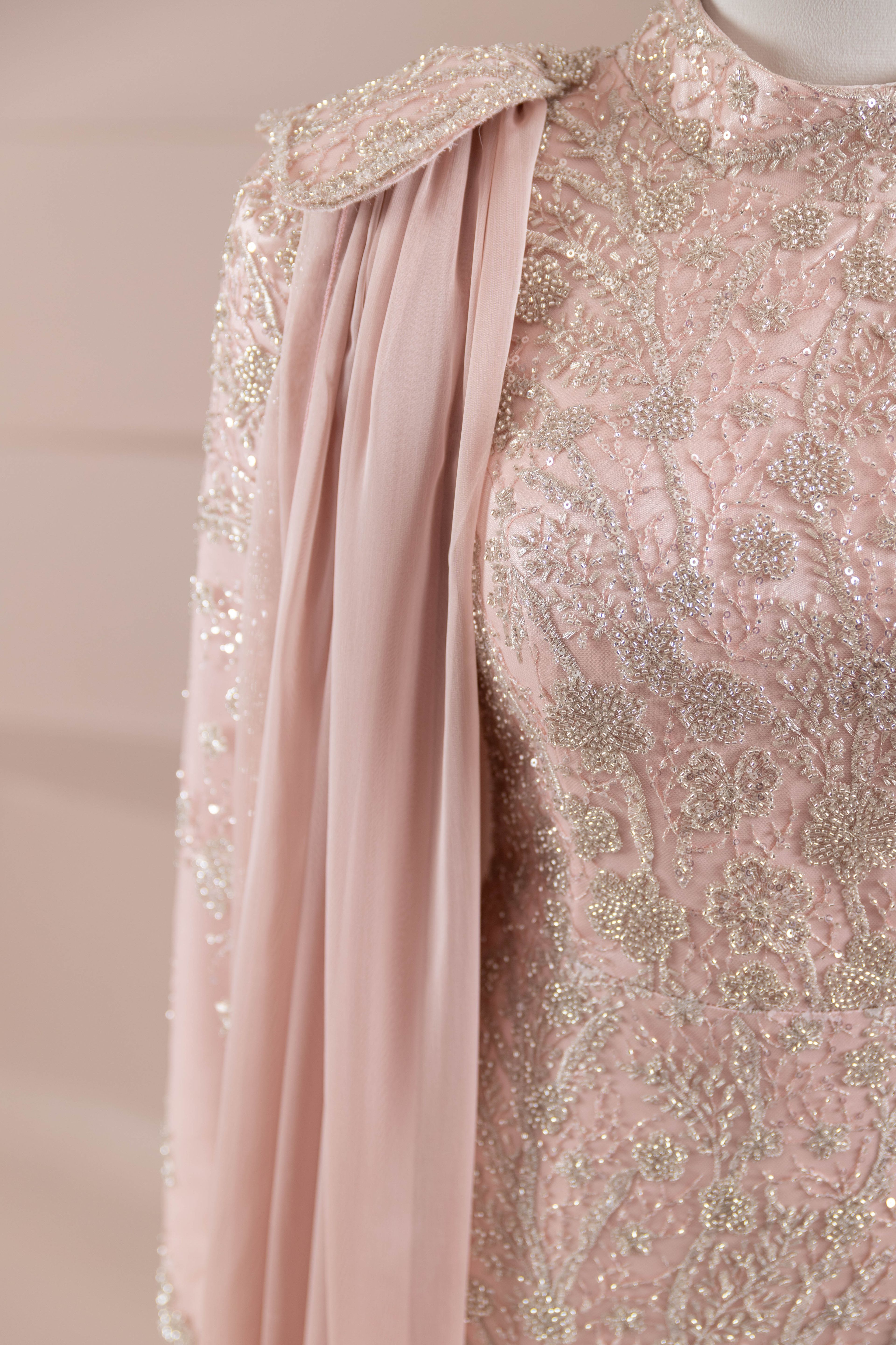 Glam Tesettür Abiye - Powder Pink