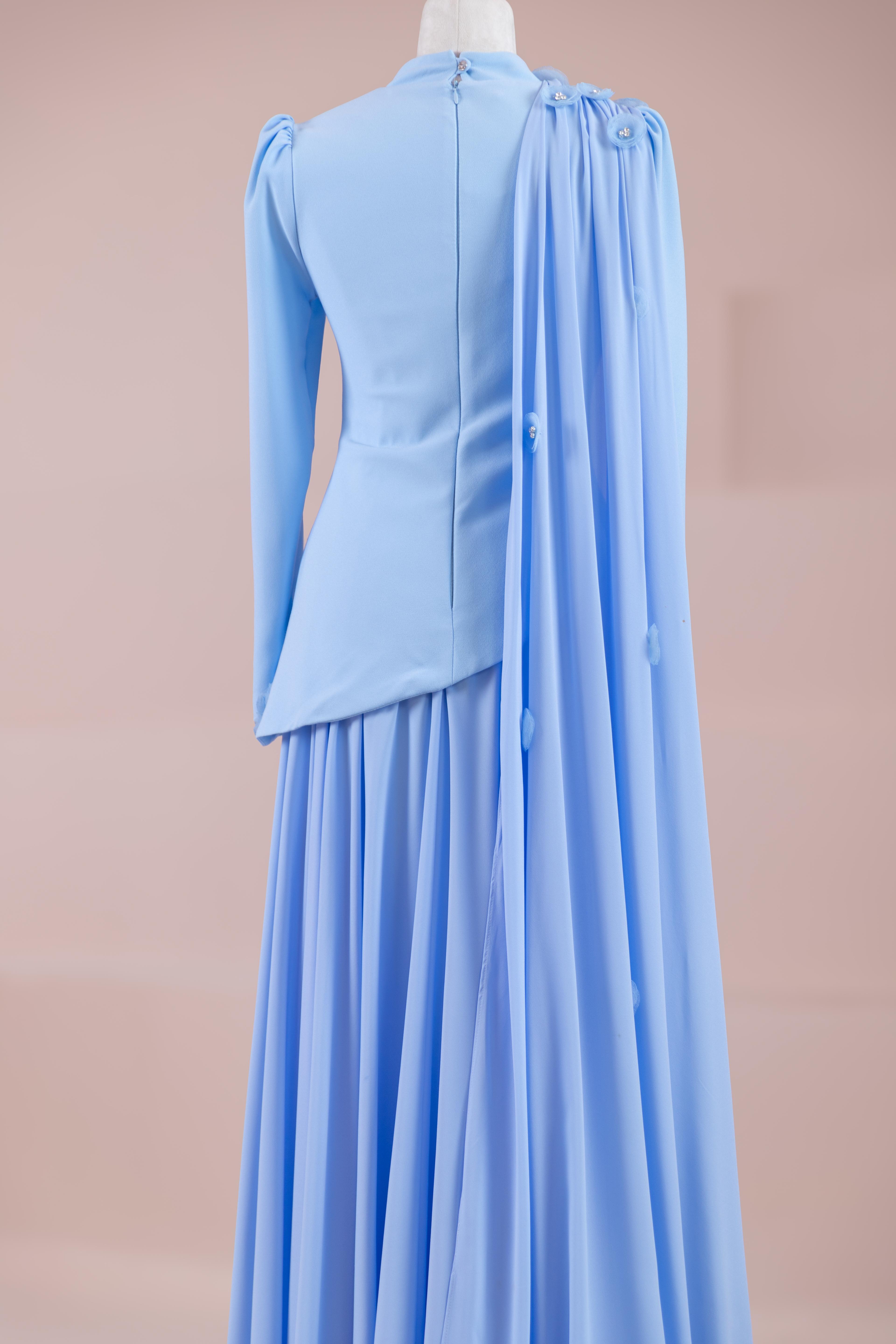 Çeliva Tesettür Abiye - Blue