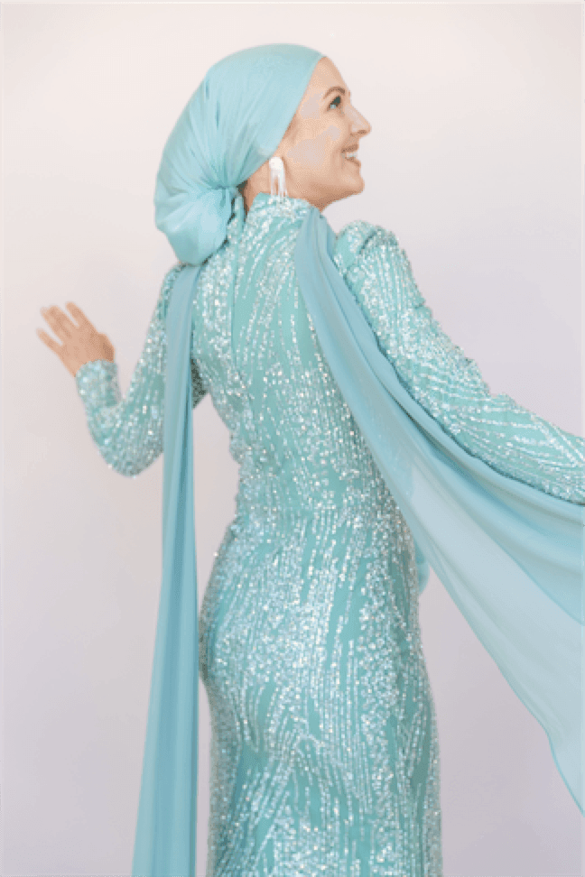 Ambra Hijab Evening Dress - Mint