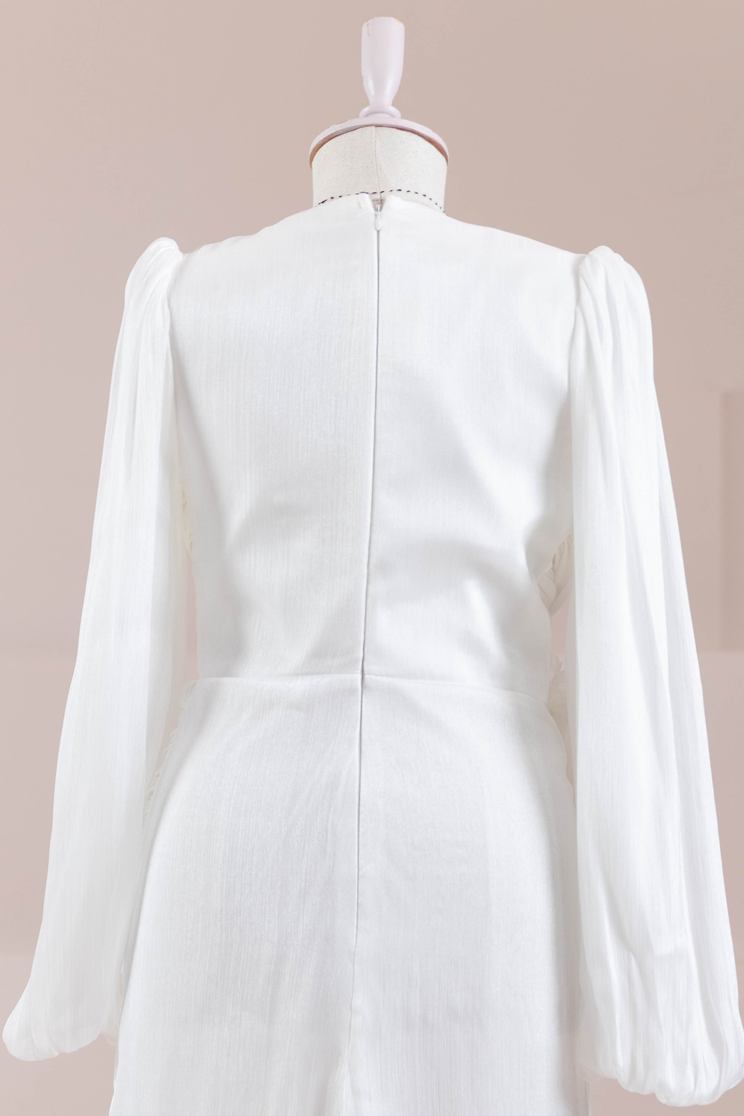 Çiçekli Lotus Tesettür Abiye - White