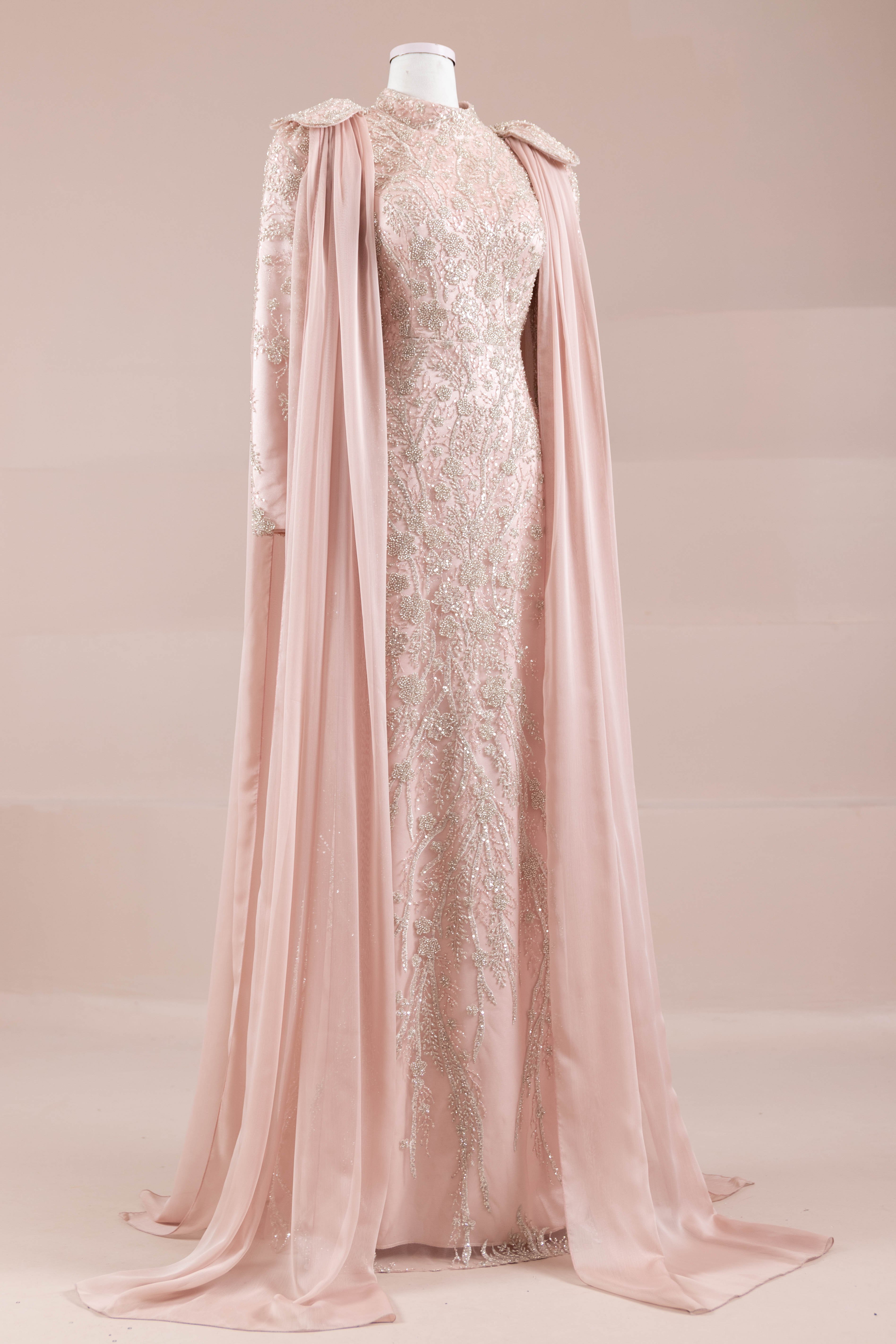Glam Tesettür Abiye - Powder Pink