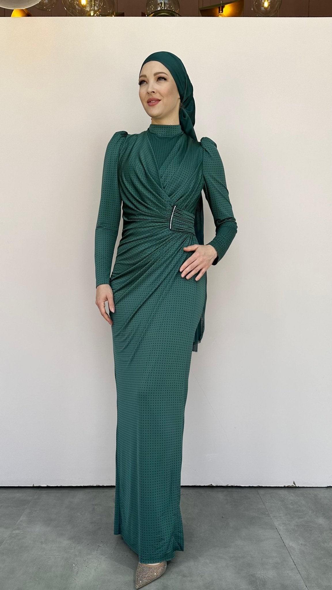 Diamond Hijab Evening Dress