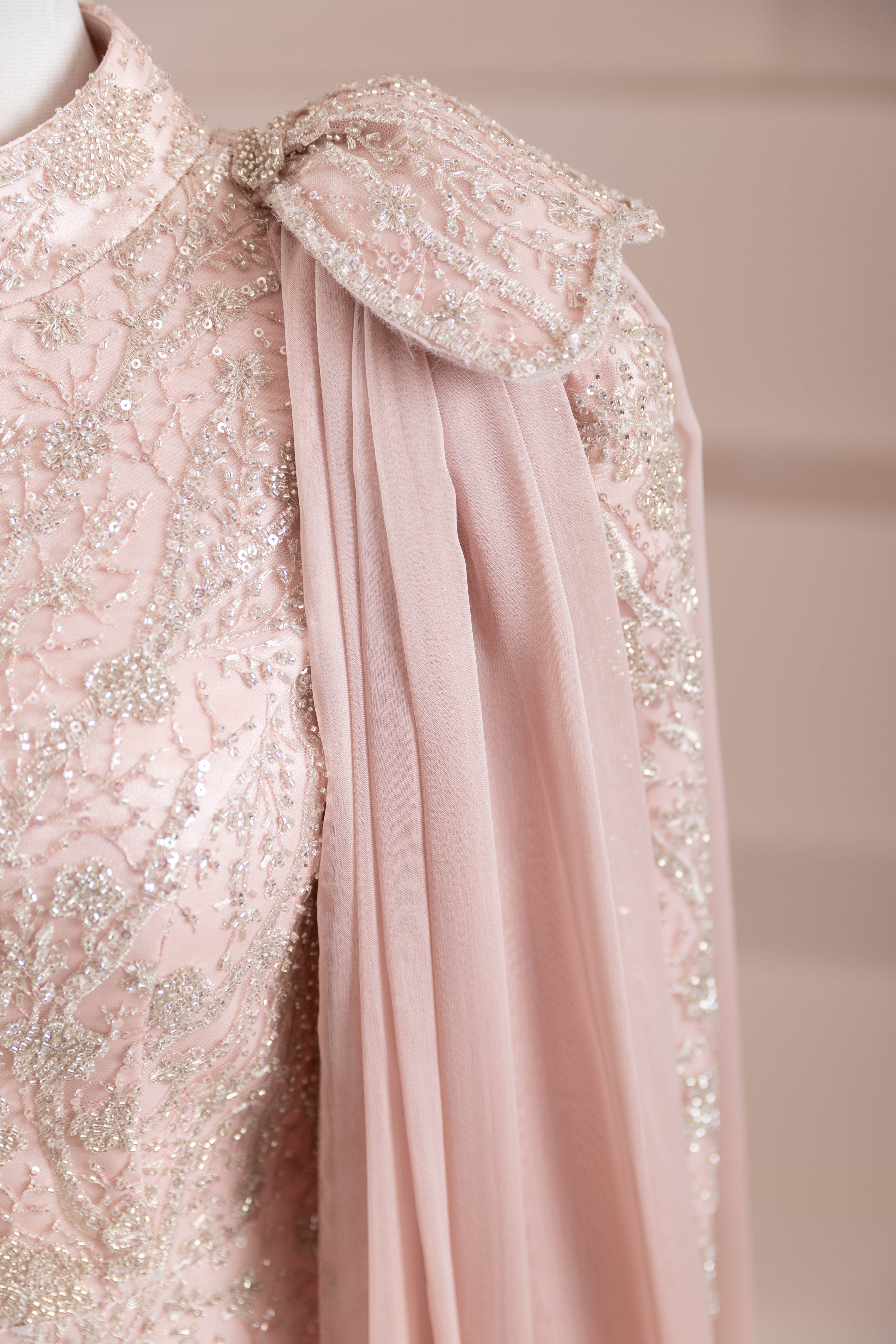 Glam Tesettür Abiye - Powder Pink