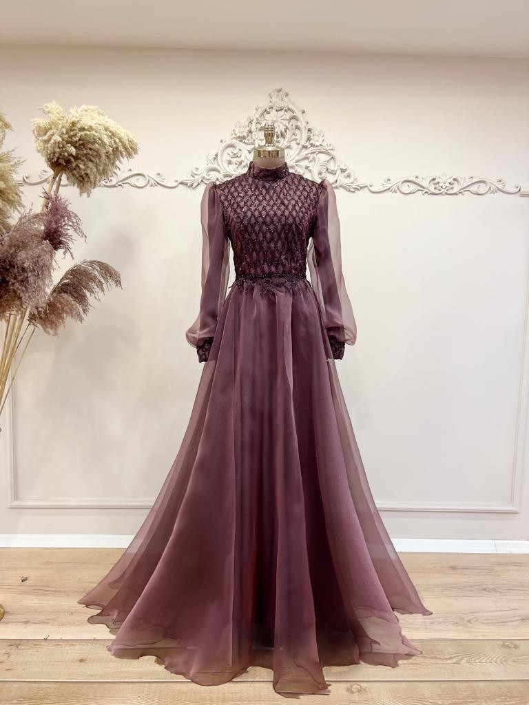 Dusty rose evening gown on sale