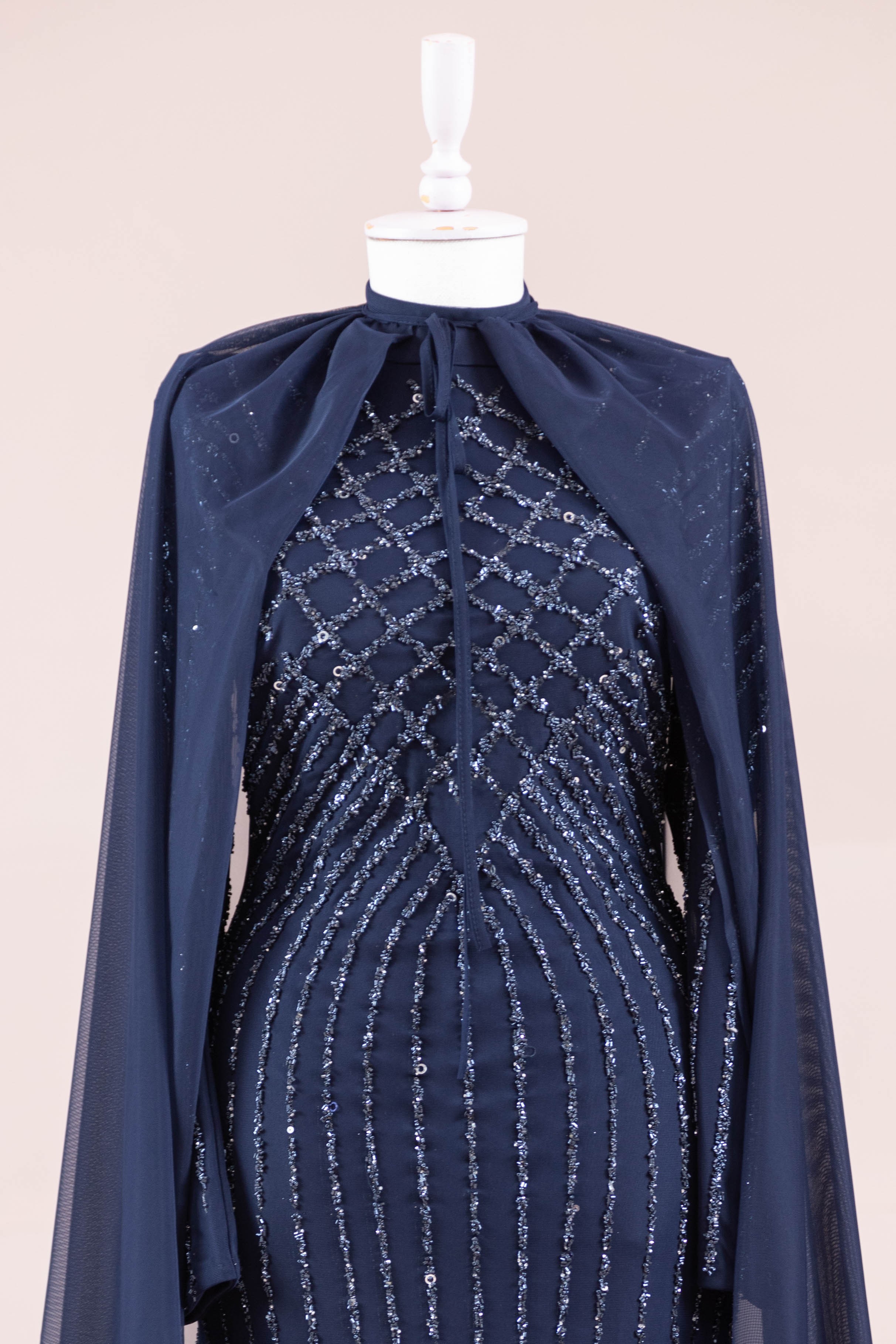 Niva Tesettür Abiye - Navy Blue