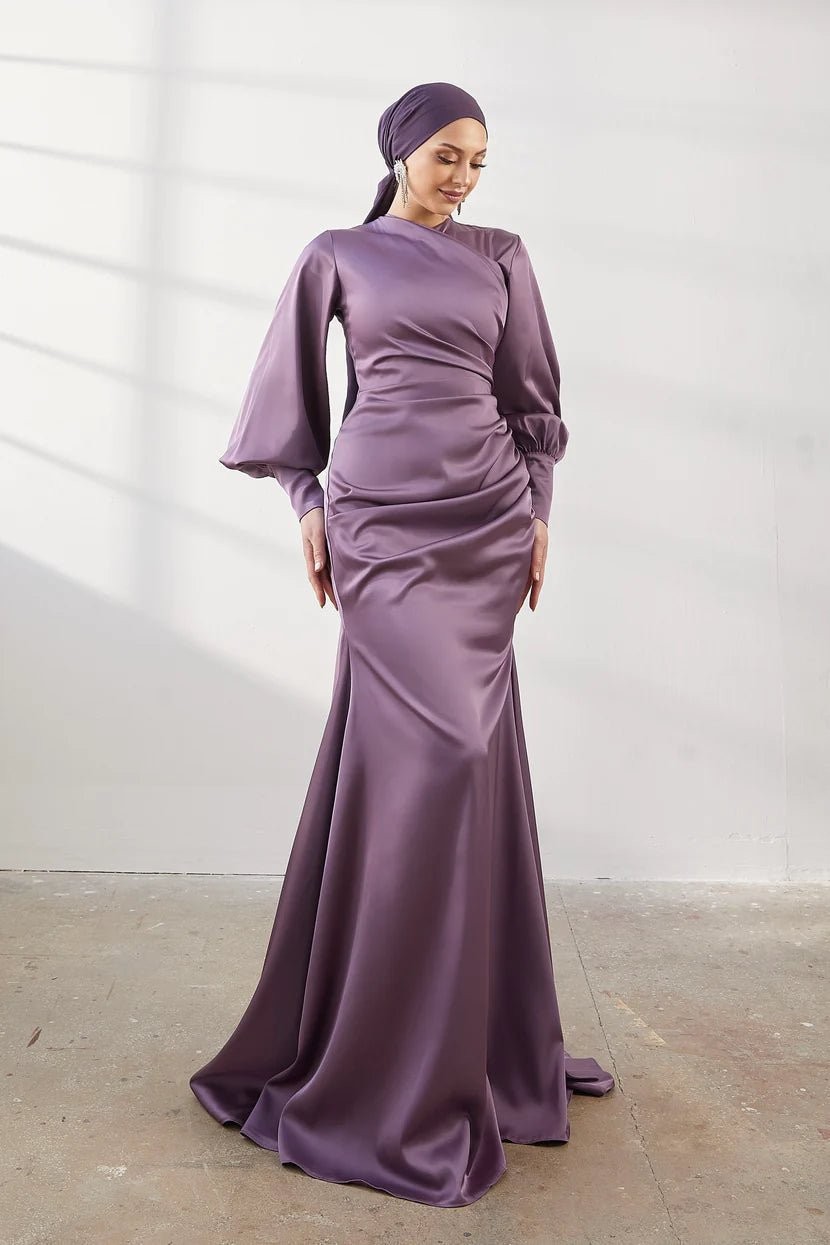 Minel Hijab Evening Dress - Lilac