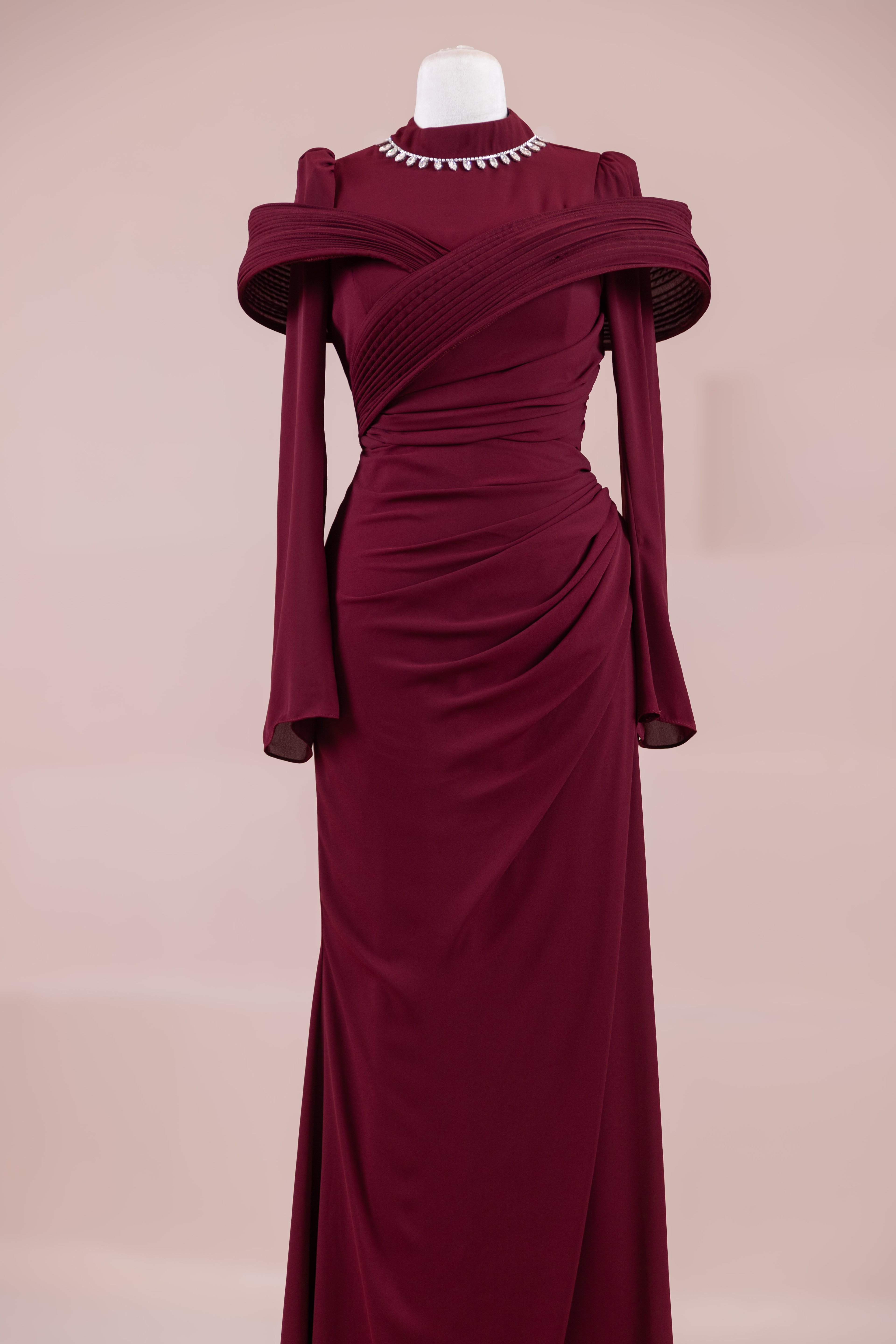 Charm Tesettür Abiye - BORDO