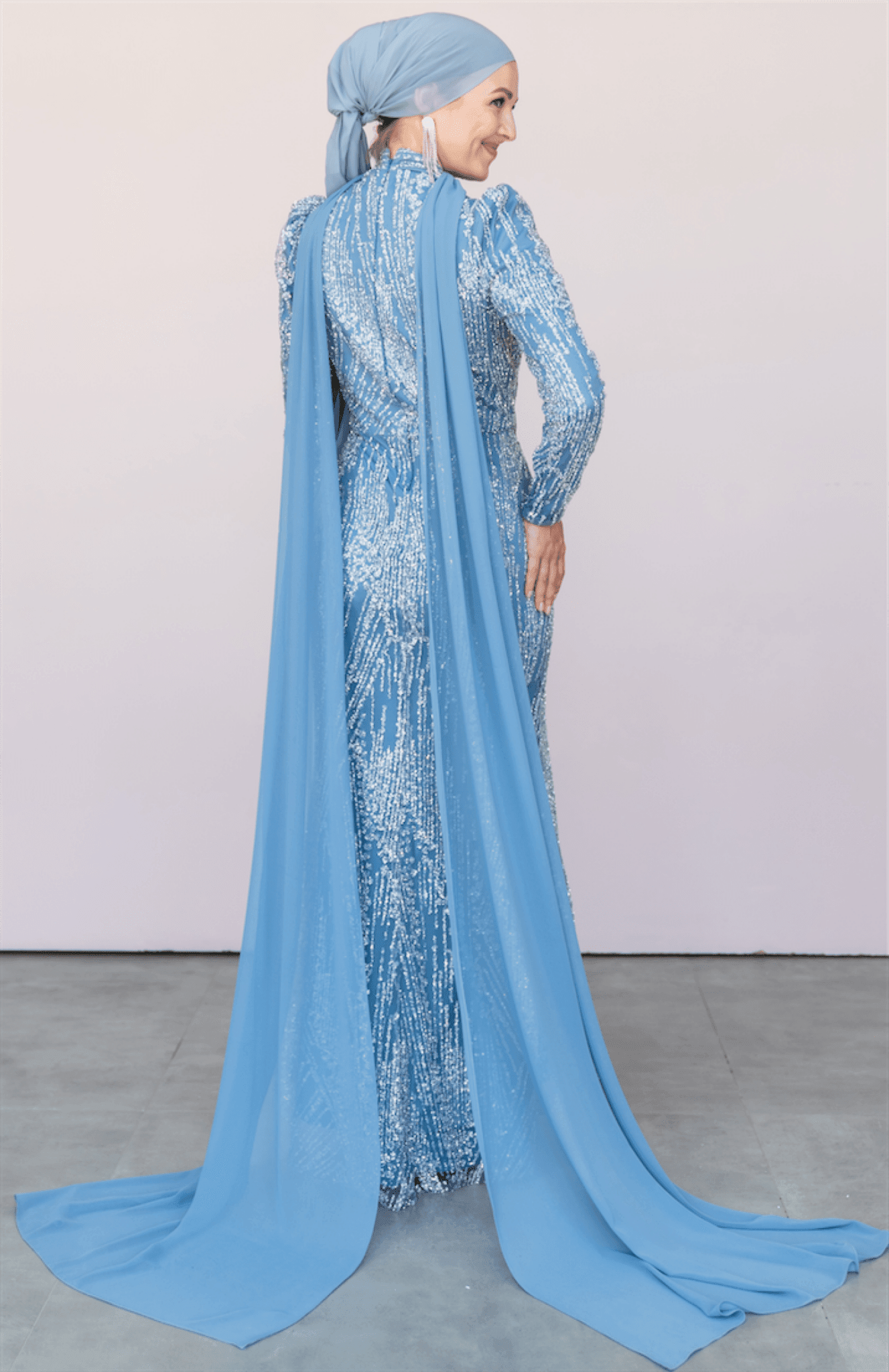 Ambra Hijab Evening Dress - Blue