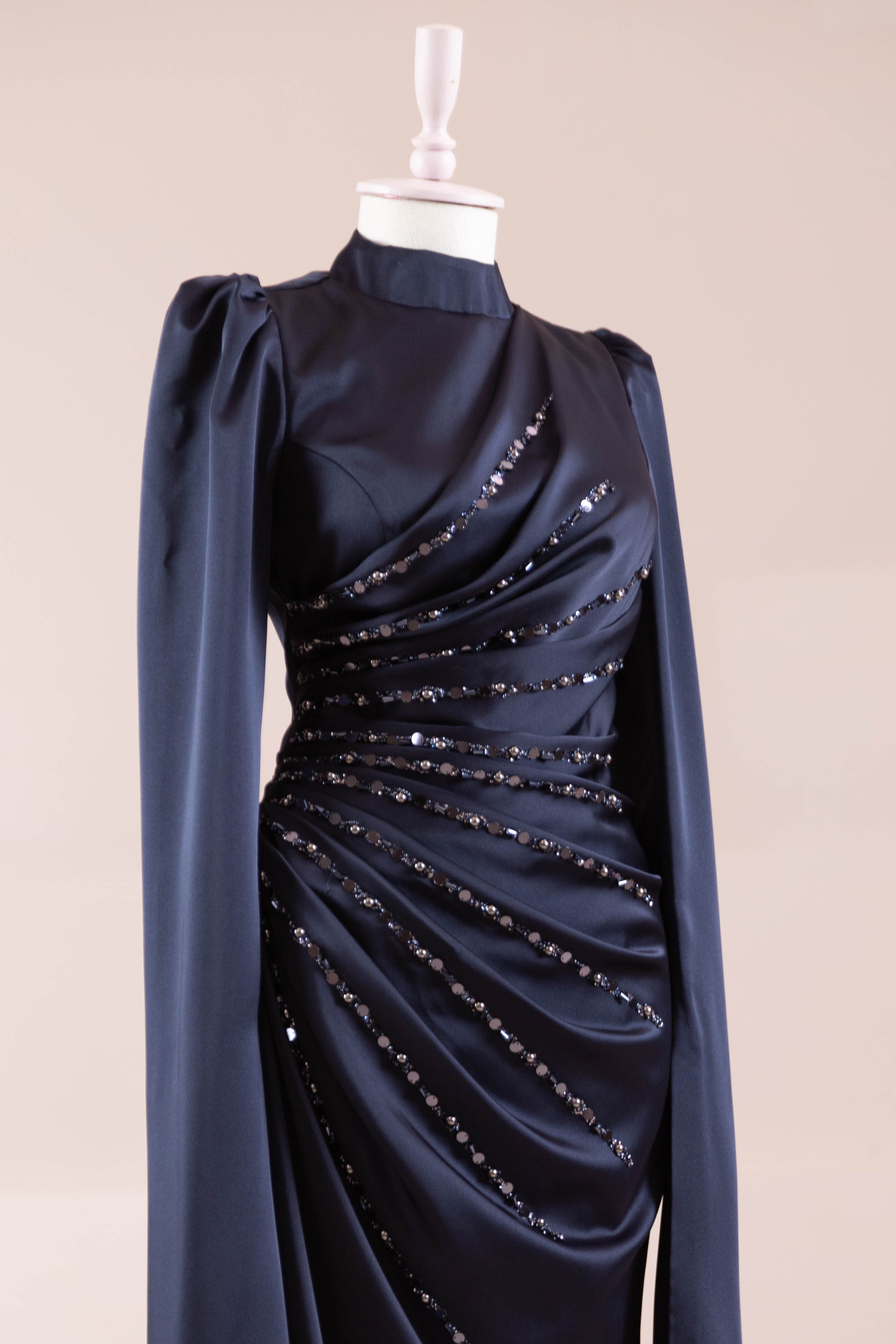 Faris Tesettür Abiye - Navy Blue