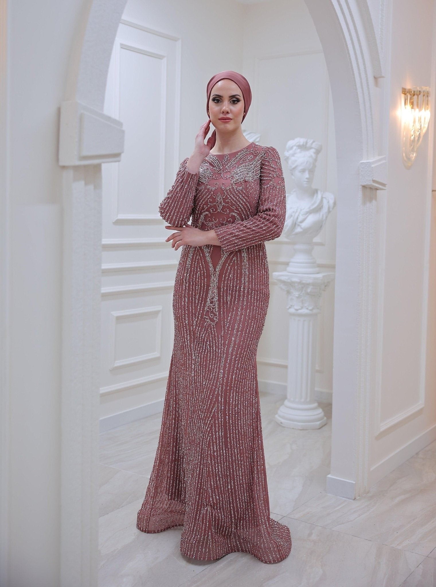 Asian Hijab Evening Dress