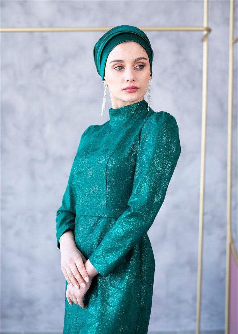 Dalya Hijab Evening Dress - Emerald