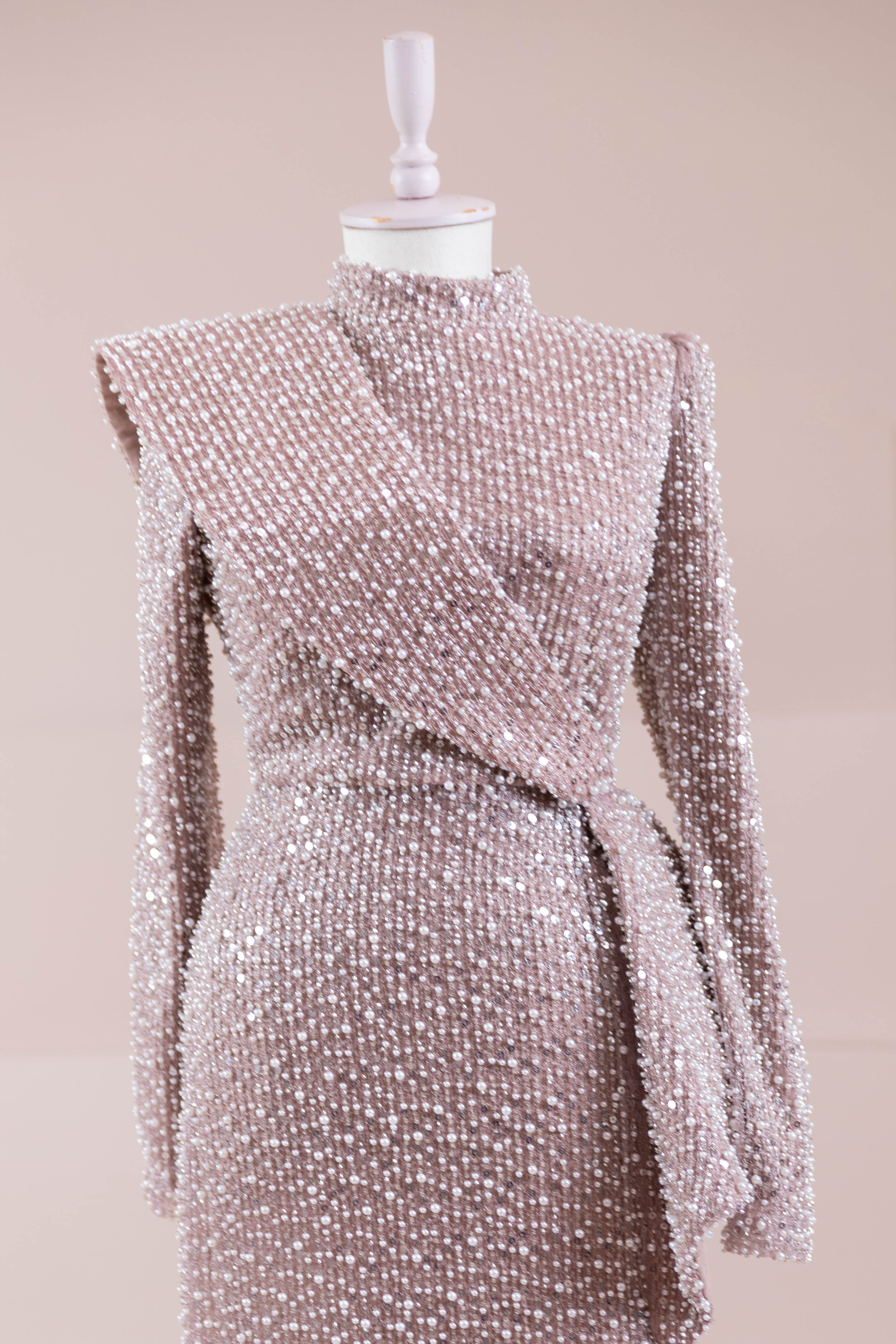 Ziva Tesettür Abiye - Powder Pink