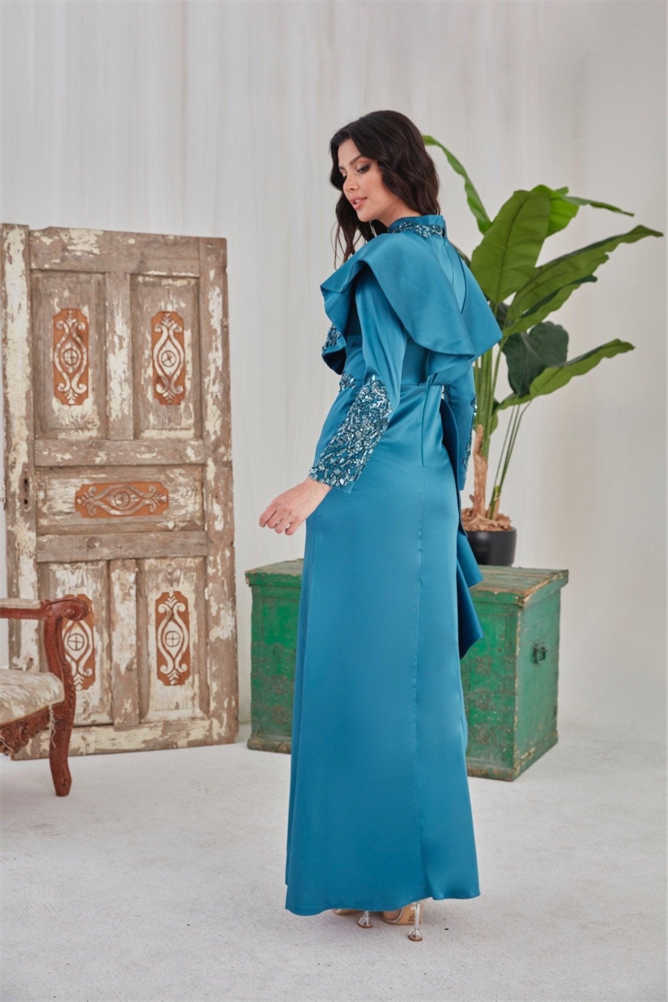 Feenhaftes Hijab-Abendkleid – Blau