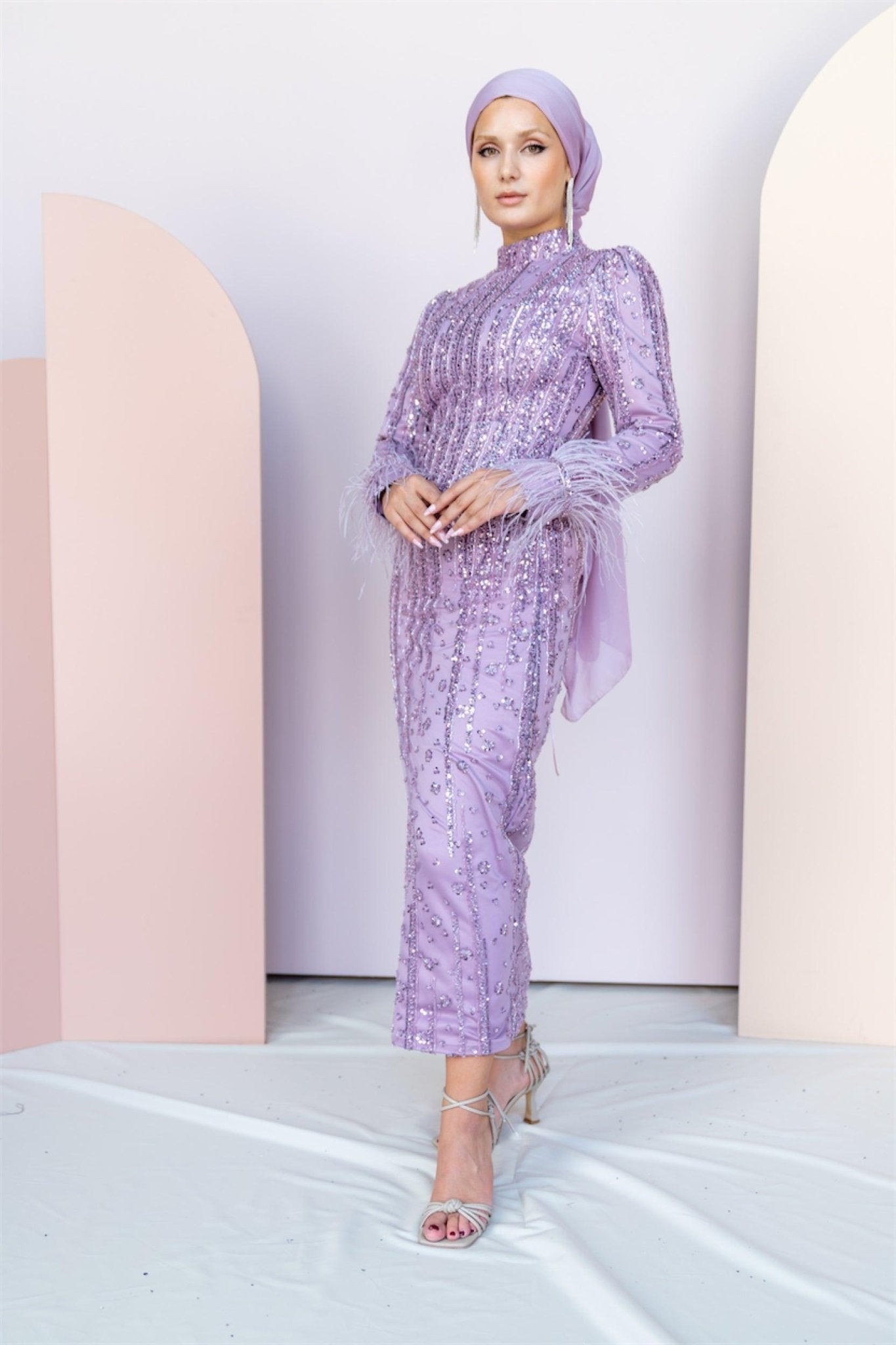 Veronica Hijab Evening Dress - Purple