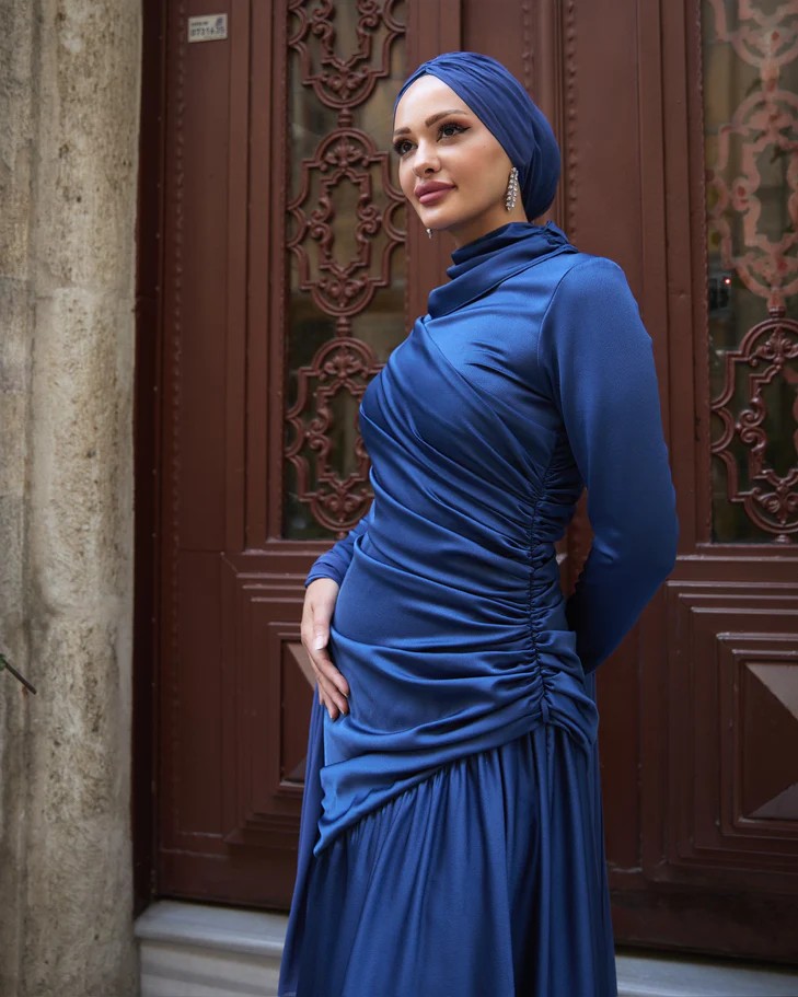 Gökçe Tesettür Abiye - Navy Blue