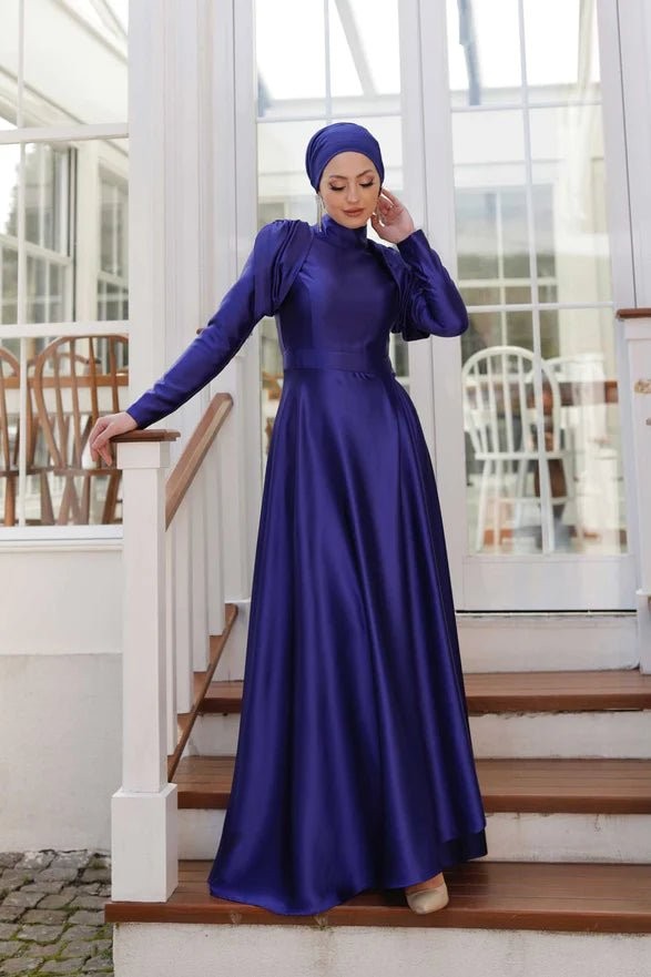 Azha Hijab Evening Dress - Purple