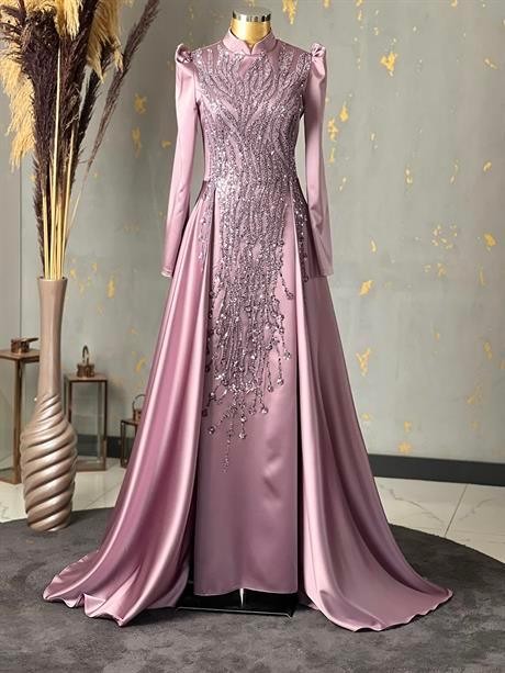 Damla Hijab Abendkleid Flieder