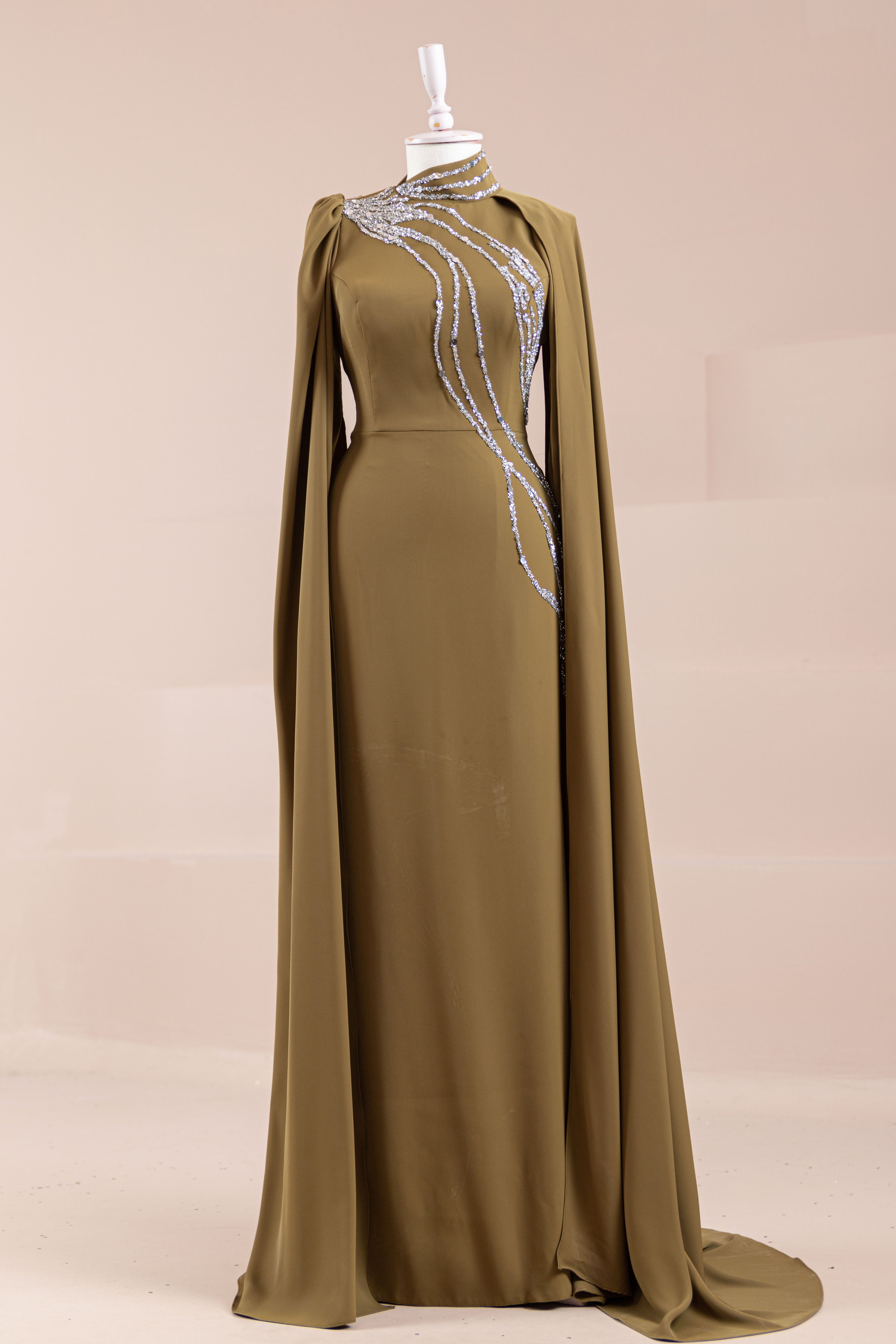 Nalesa Tesettür Abiye - Olive
