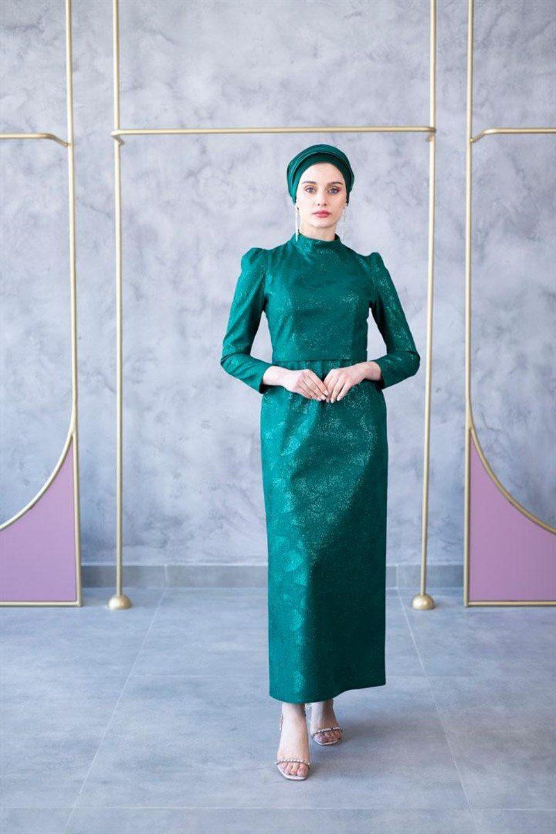 Dalya Hijab Evening Dress - Emerald