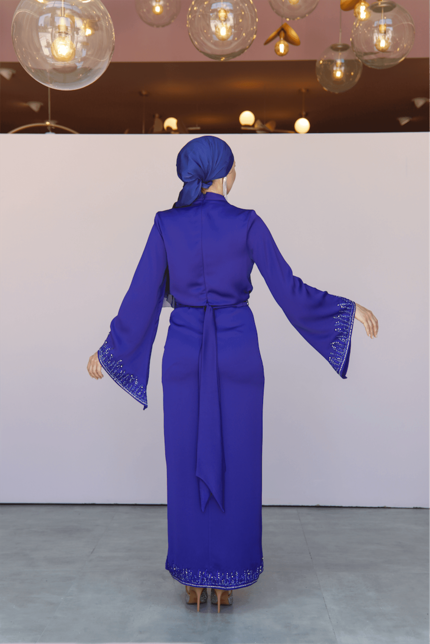 Thai Hijab Evening Dress - Blue