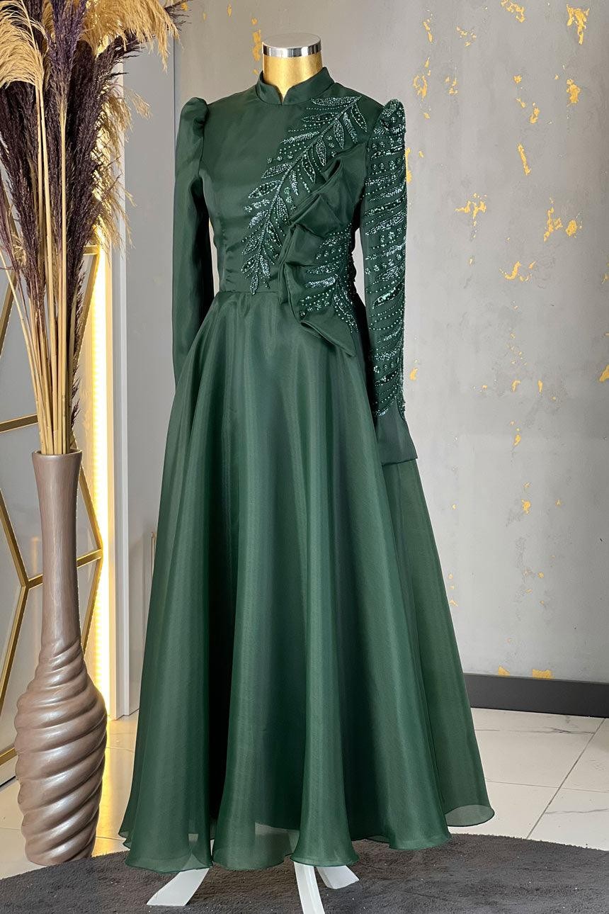 Ela Hijab Abendkleid Smaragd