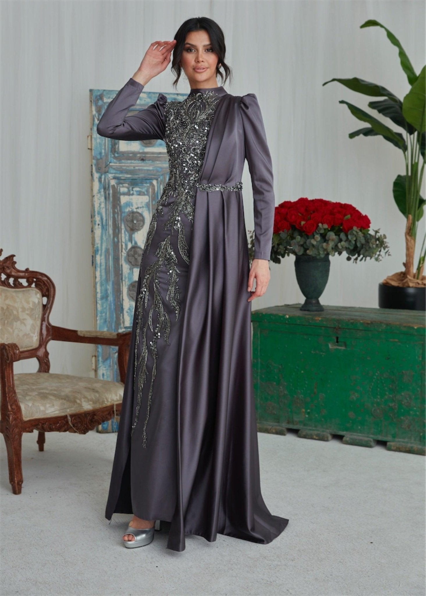 Fezra Hijab Evening Dress - Misty Purple