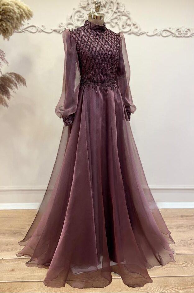 Armor Hijab Evening Dress - Dusty Rose