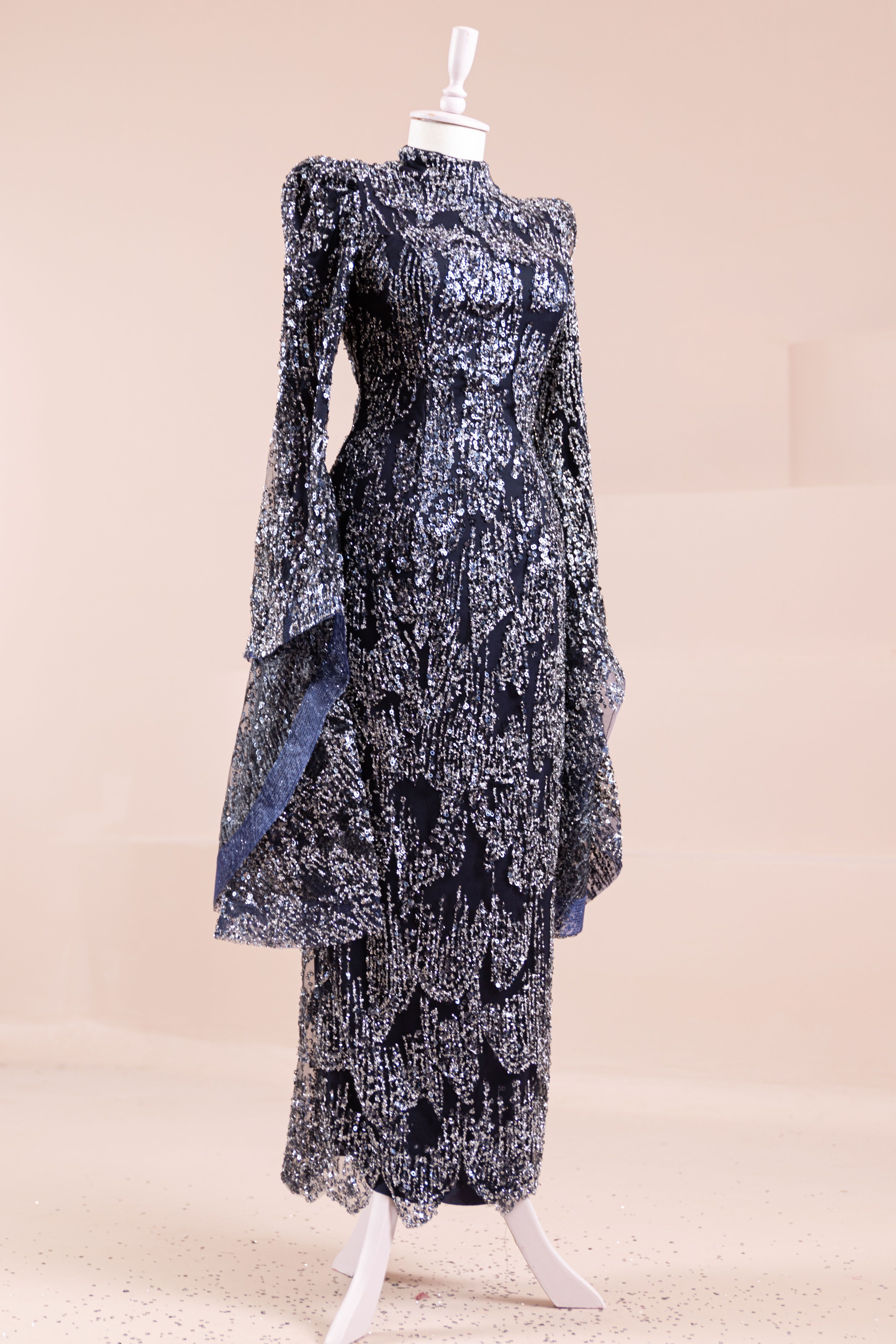 Nouria Tesettür Abiye - Navy Blue