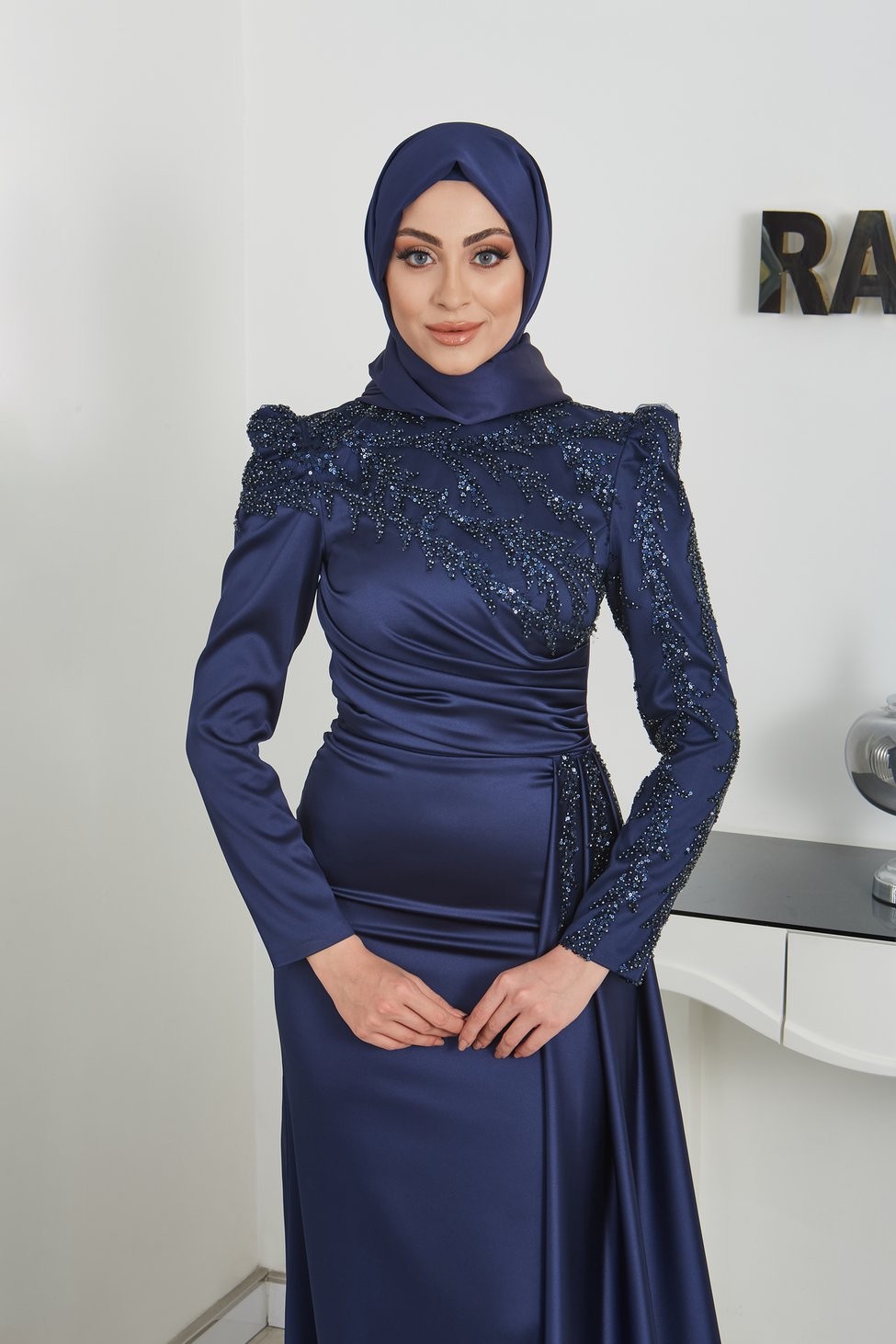 Rosa Hijab Evening Dress