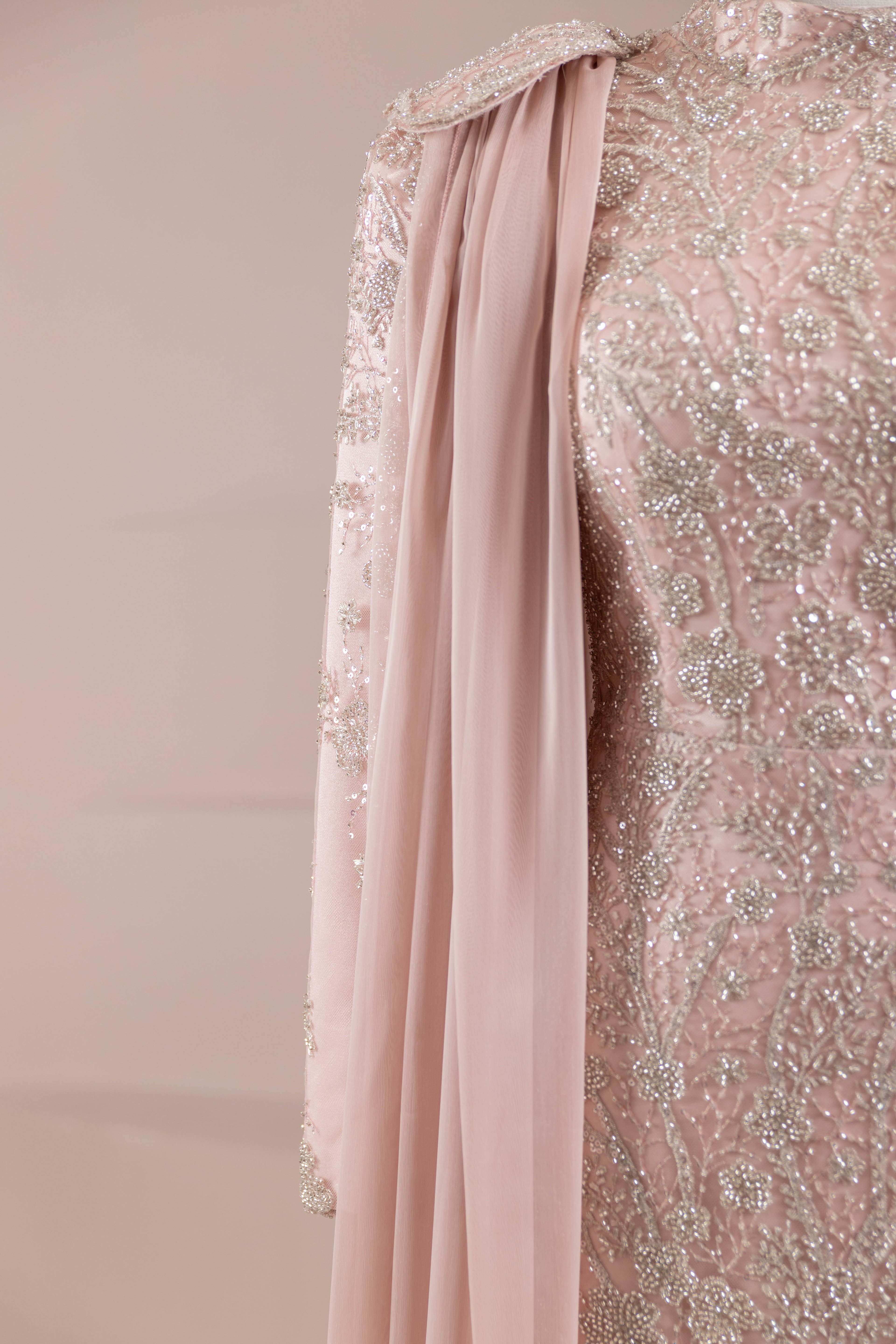 Glam Tesettür Abiye - Powder Pink