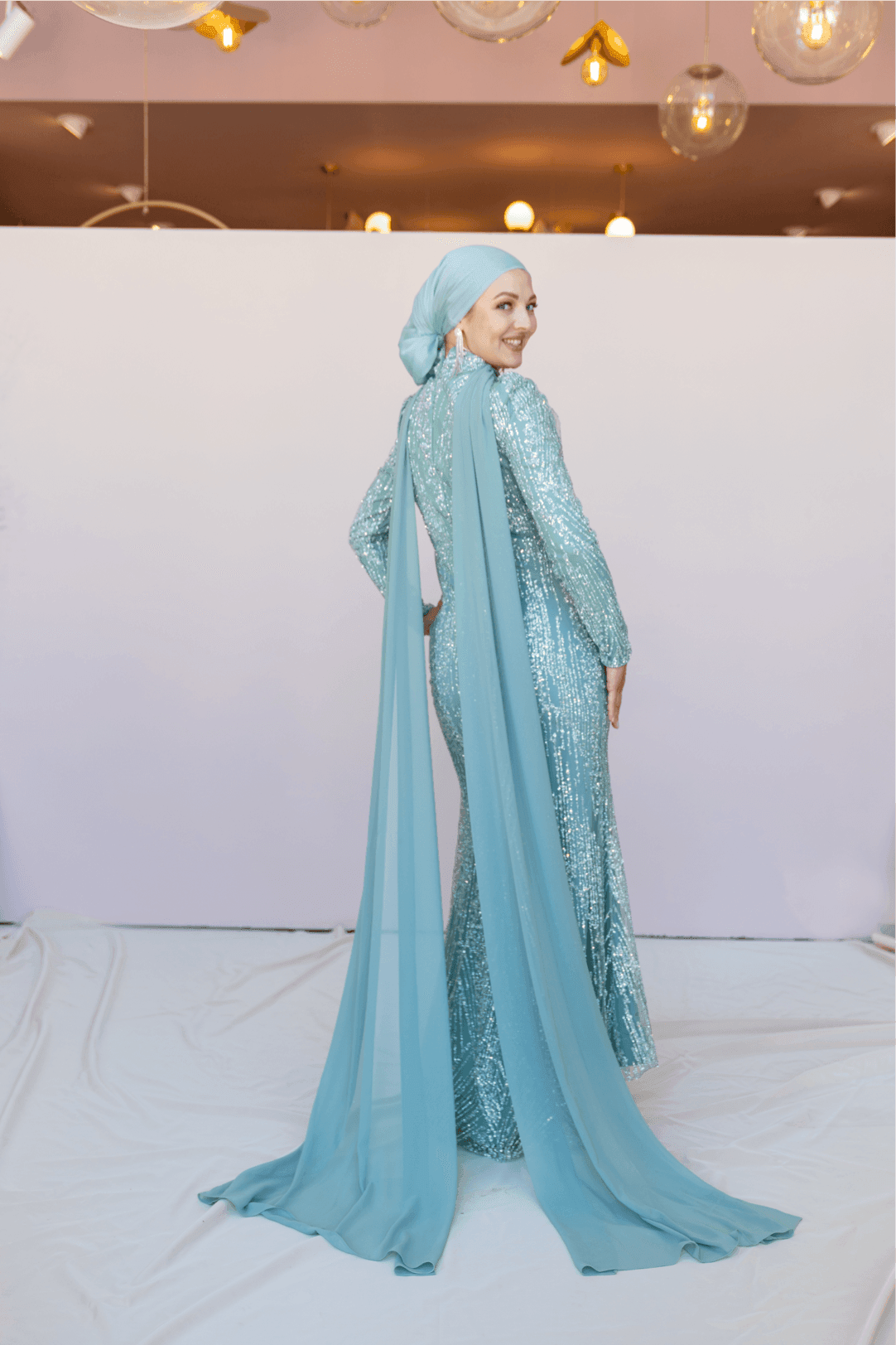 Ambra Hijab Evening Dress - Mint