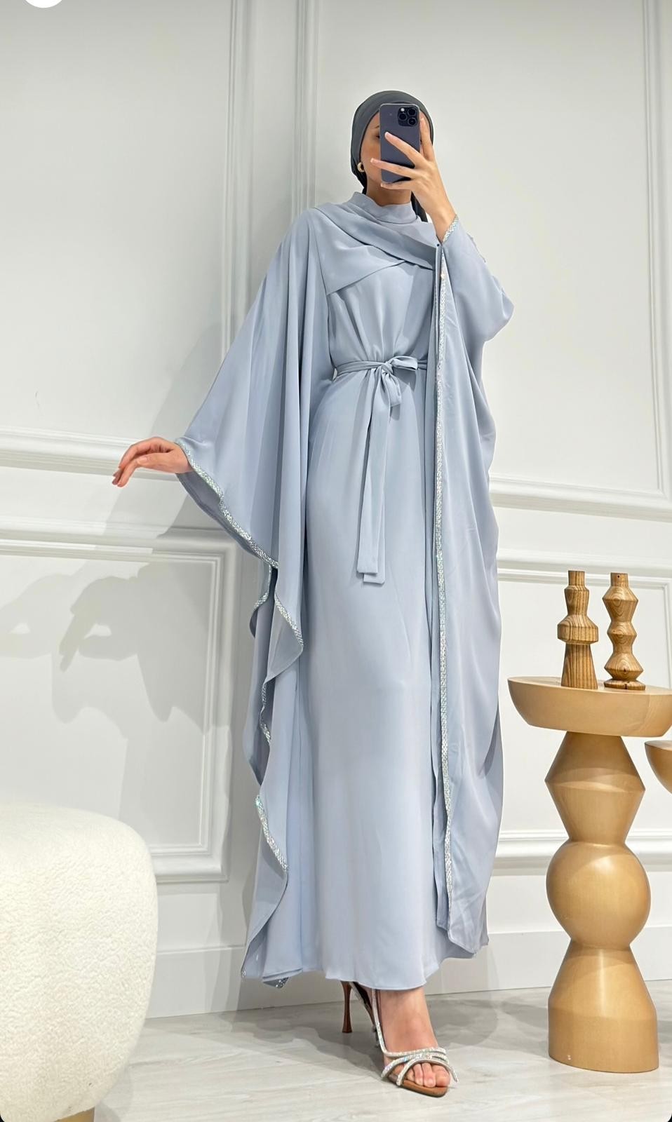 Abaya Tesettur Abiye - Baby Blue