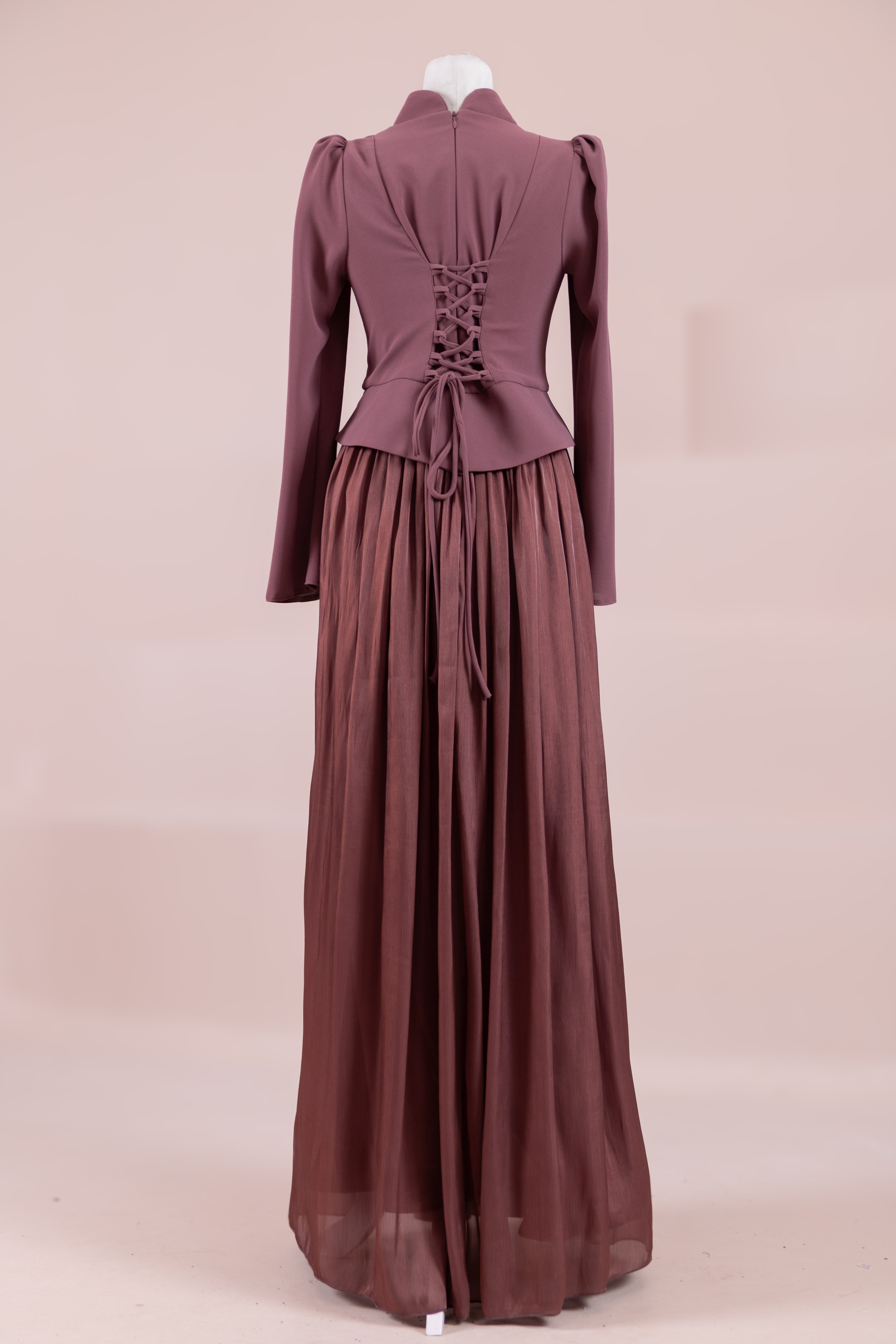 Elya Tesettür Abiye - bery burgundy