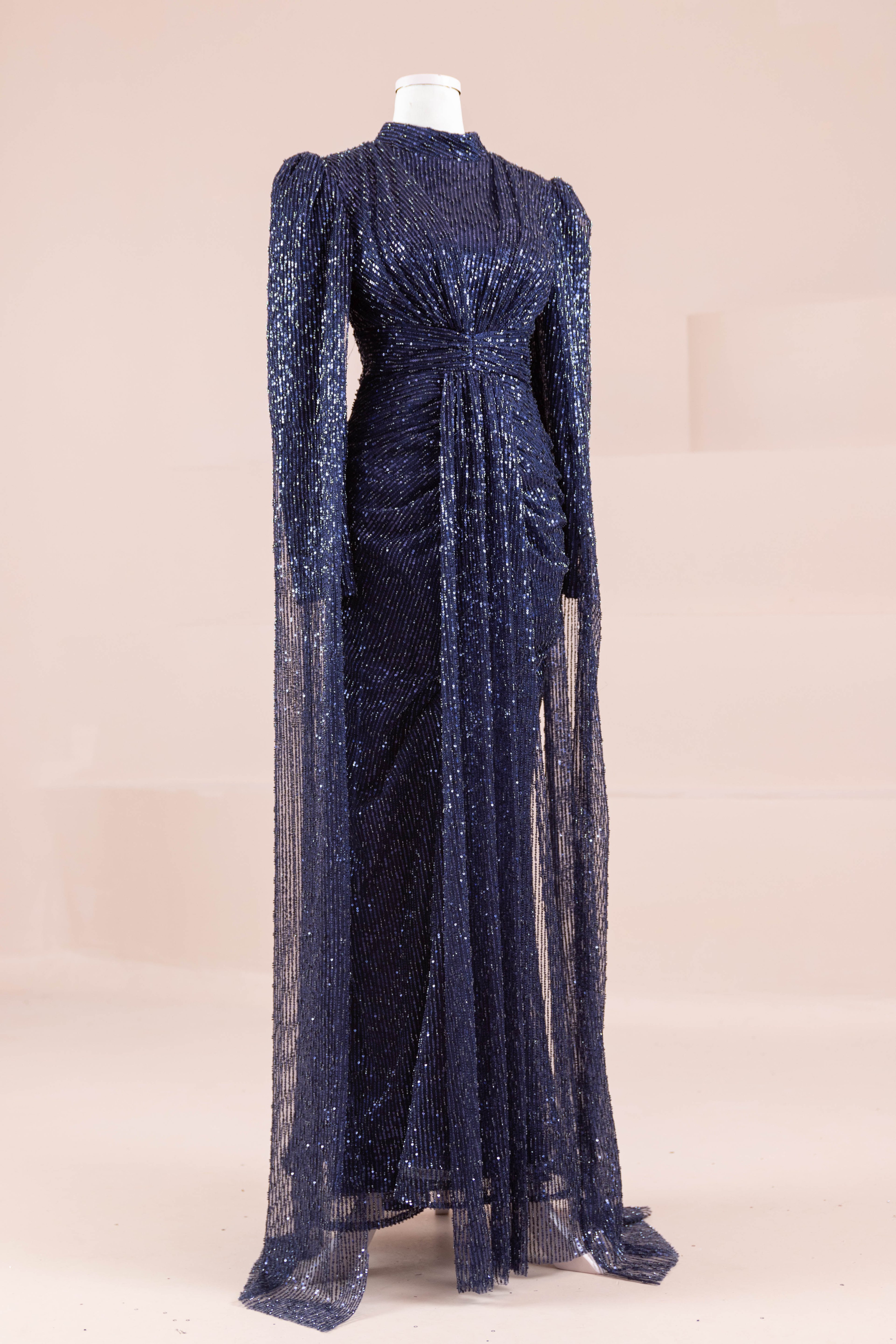 Solea Tesettür Abiye - Navy Blue