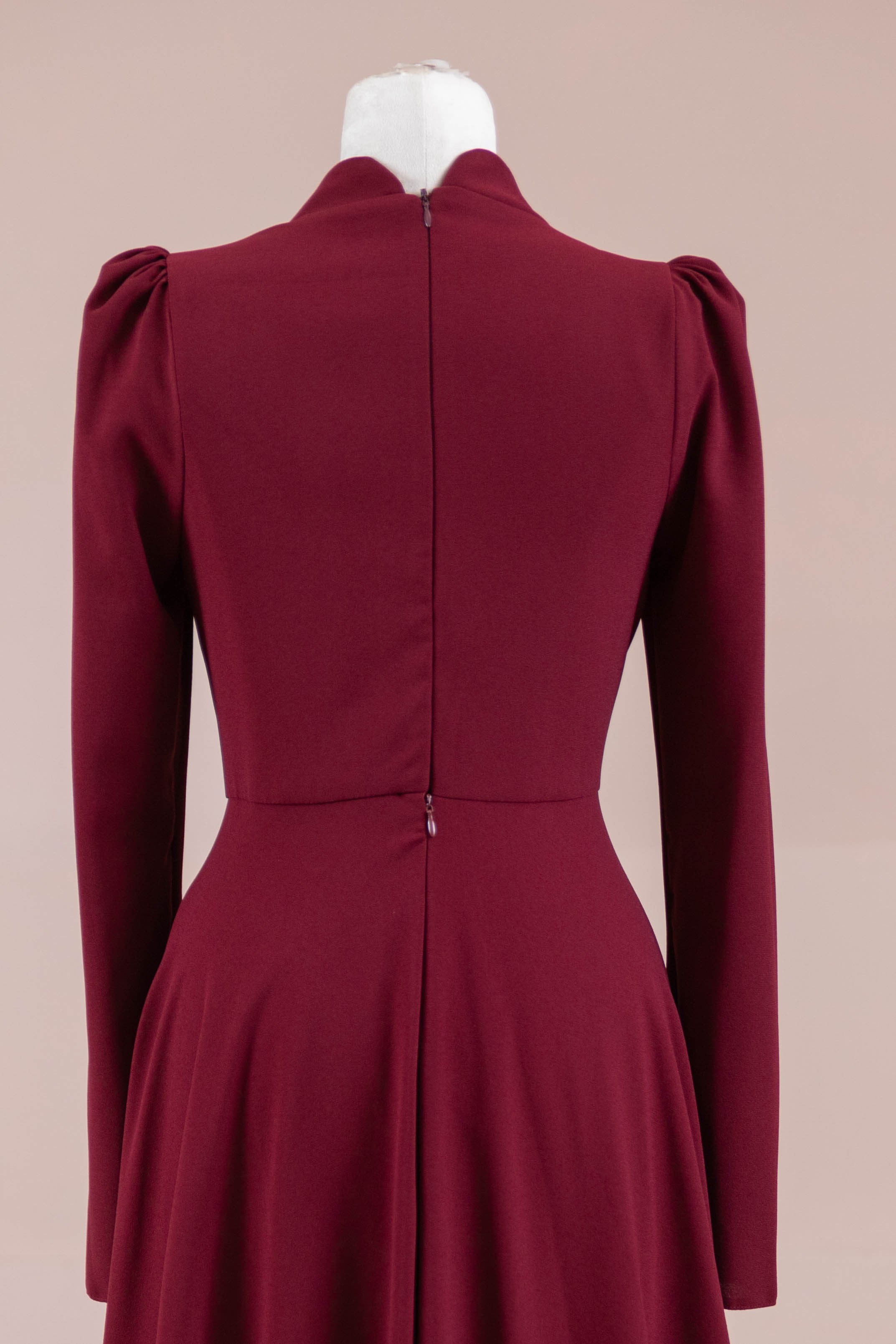 Elise Tesettür Abiye - Burgundy