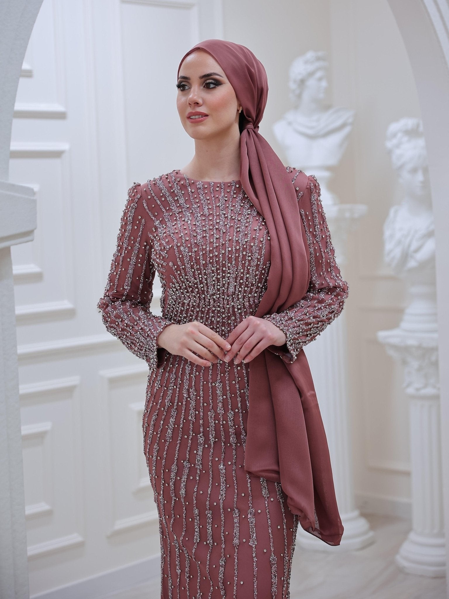 Water Hijab Evening Dress