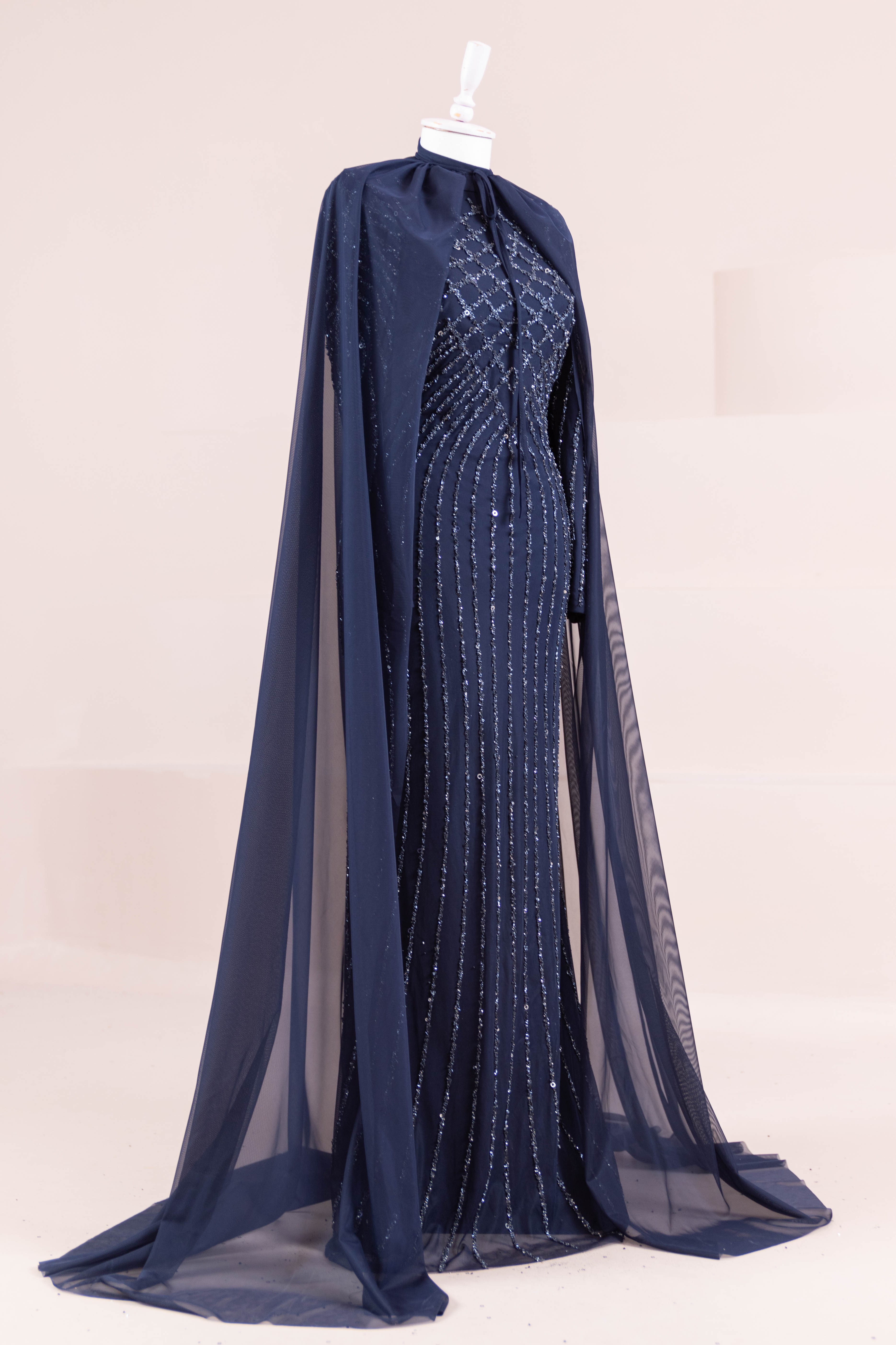 Niva Tesettür Abiye - Navy Blue