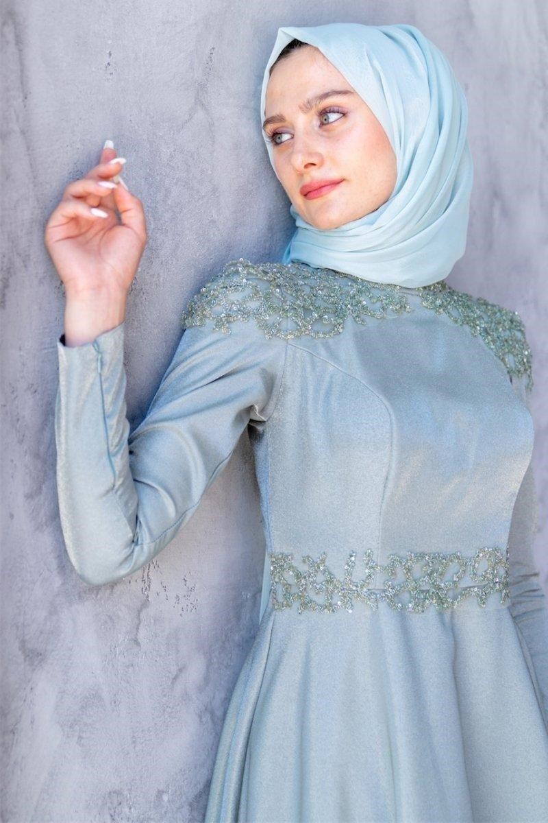 Bade Hijab Evening Dress - Mint