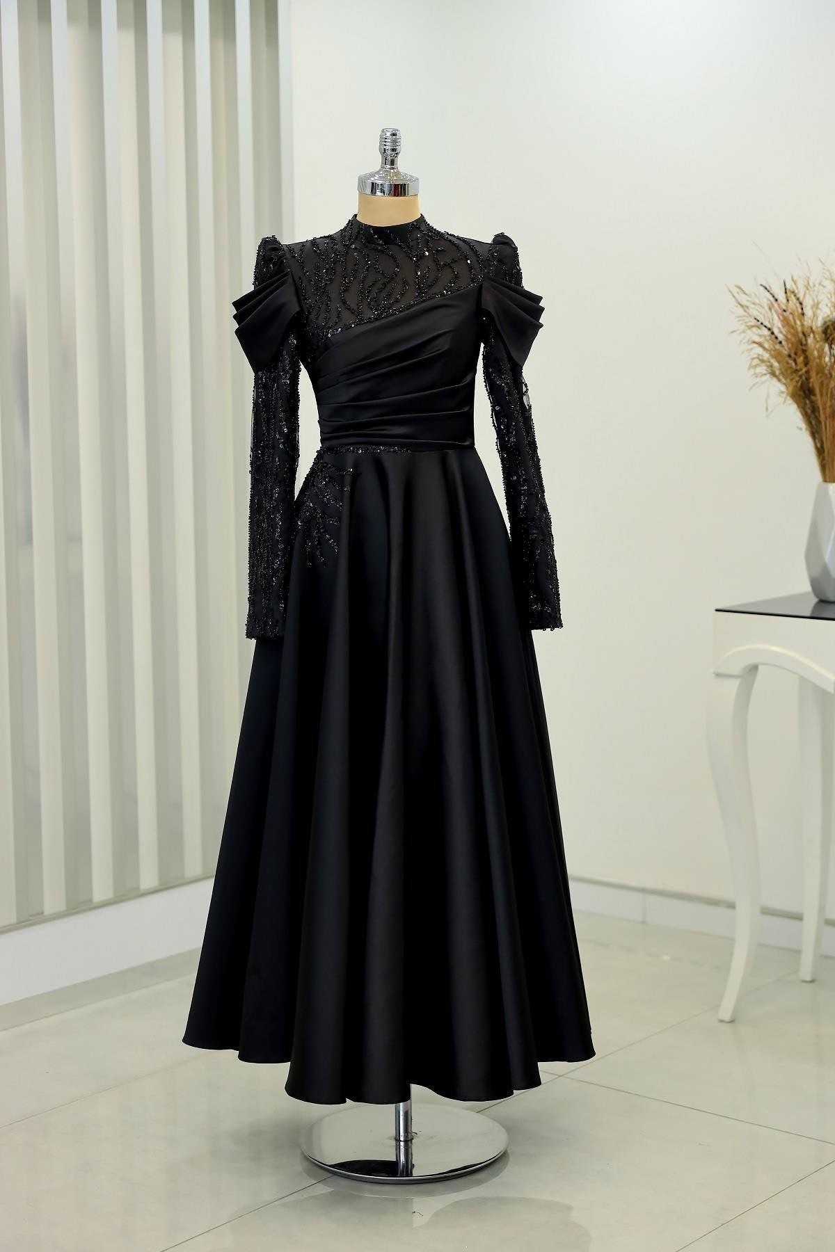 Endam Hijab Evening Dress - Black