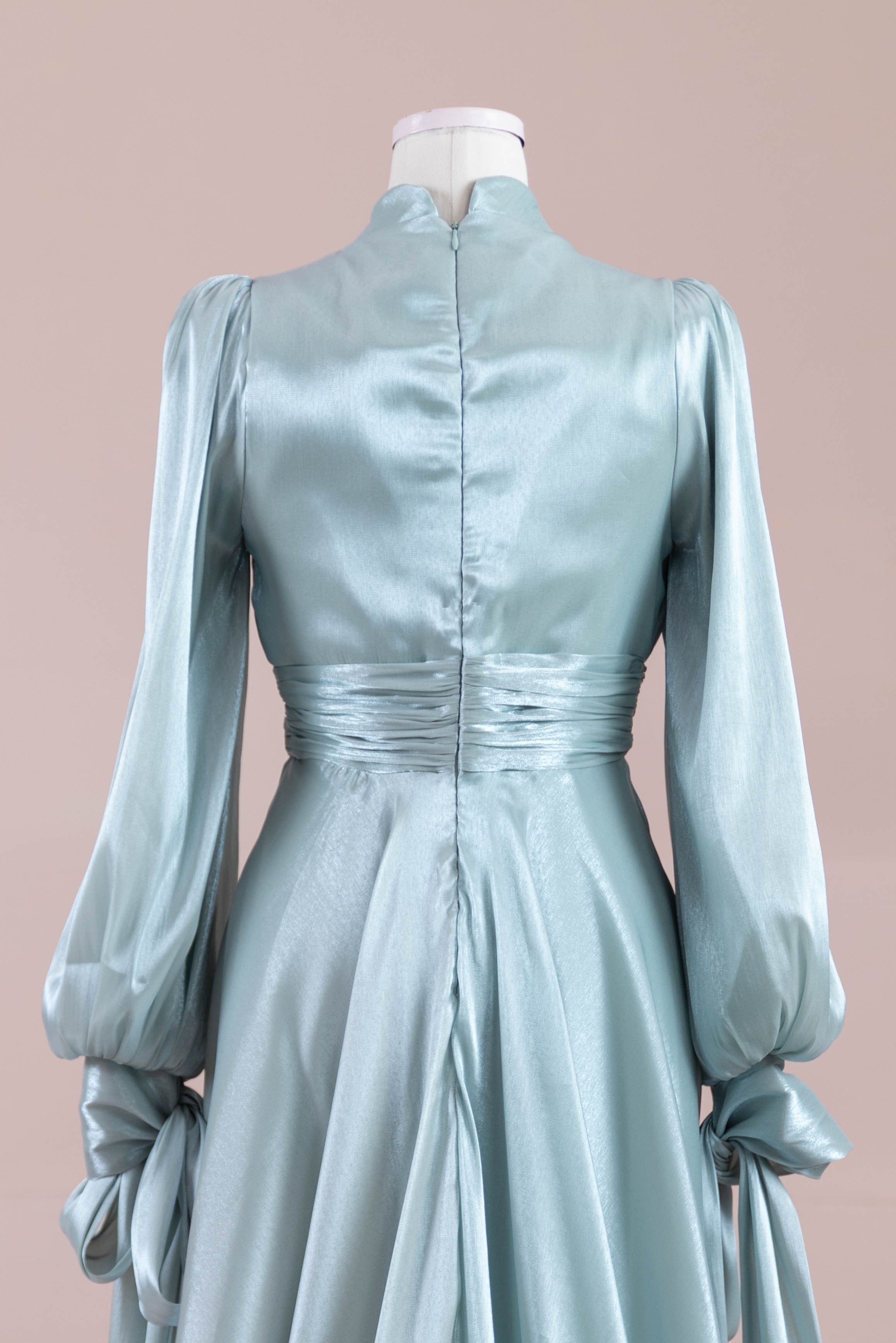 Pearl Tesettür Abiye - mint yeşili